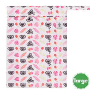Waterproof Zip Wet Bag (Large) - Pink Koala- 40x30cm