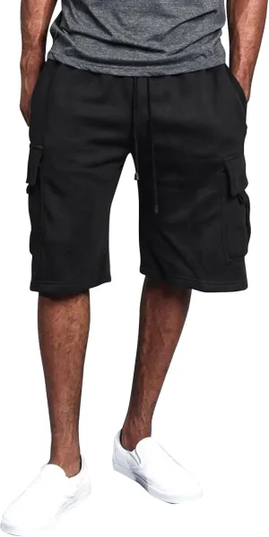 WENKOMG1 Casual Cargo Shorts for Men Elastic Waist Drawstring SweatShorts Jogging Workout Gym Shorts with Multi Pockets