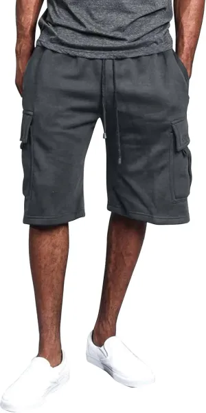 WENKOMG1 Casual Cargo Shorts for Men Elastic Waist Drawstring SweatShorts Jogging Workout Gym Shorts with Multi Pockets