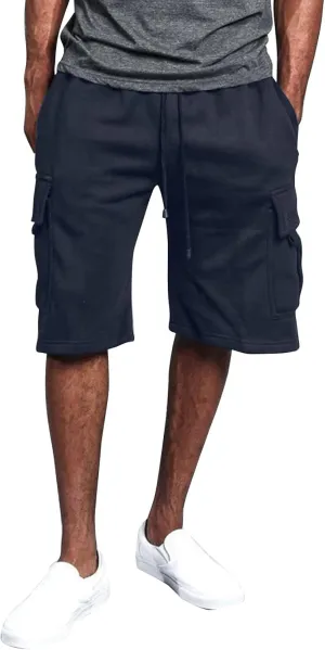 WENKOMG1 Casual Cargo Shorts for Men Elastic Waist Drawstring Workout SweatShorts Jogging Gym Shorts with Multi Pockets