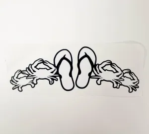 White Flip Flops & Crabs / Sticker