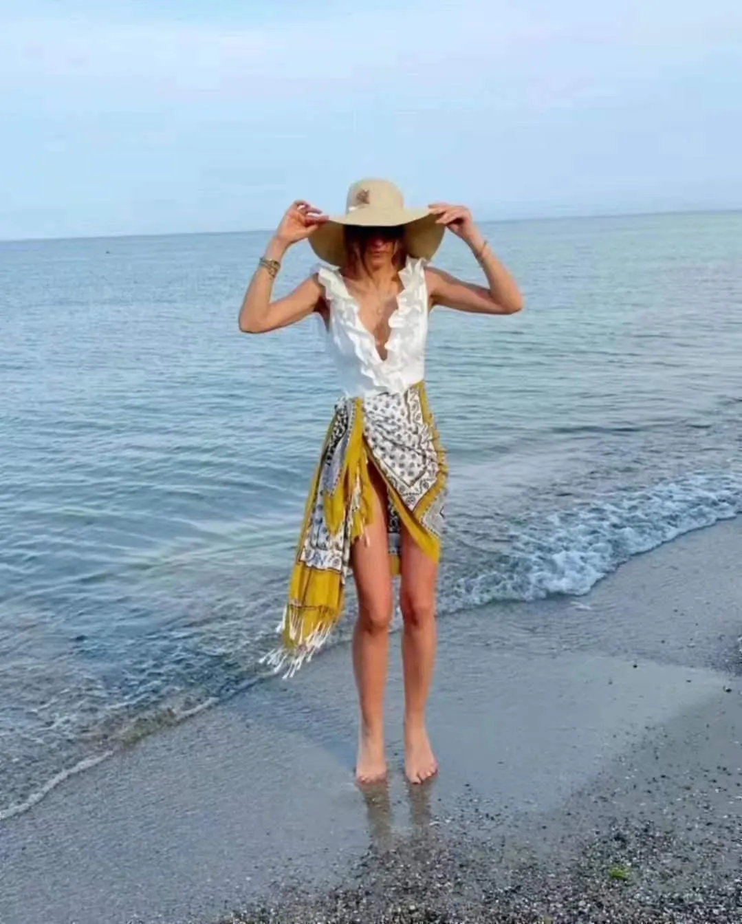 White Flounce Swimsuit