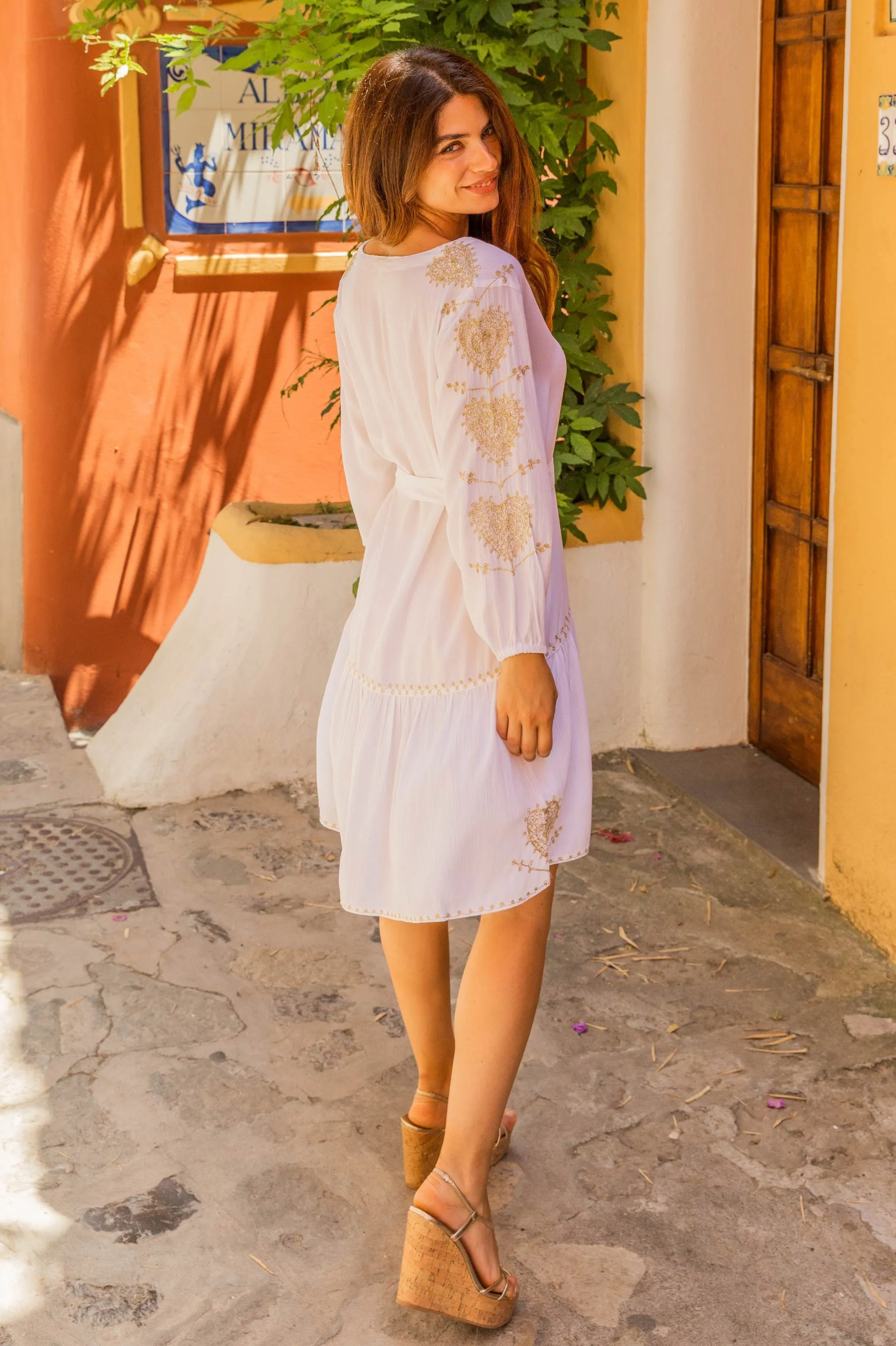 White Gold Beach Dress