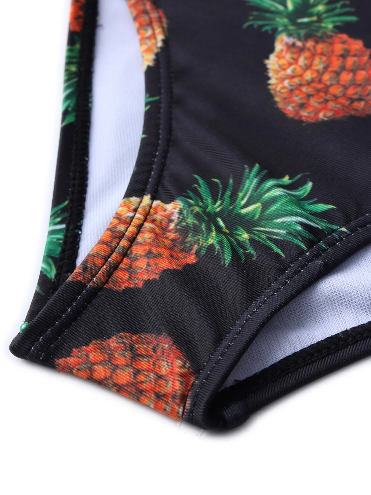 Wholesale Black Halter Sleeveless Printed Backless Two Piece Bikinis