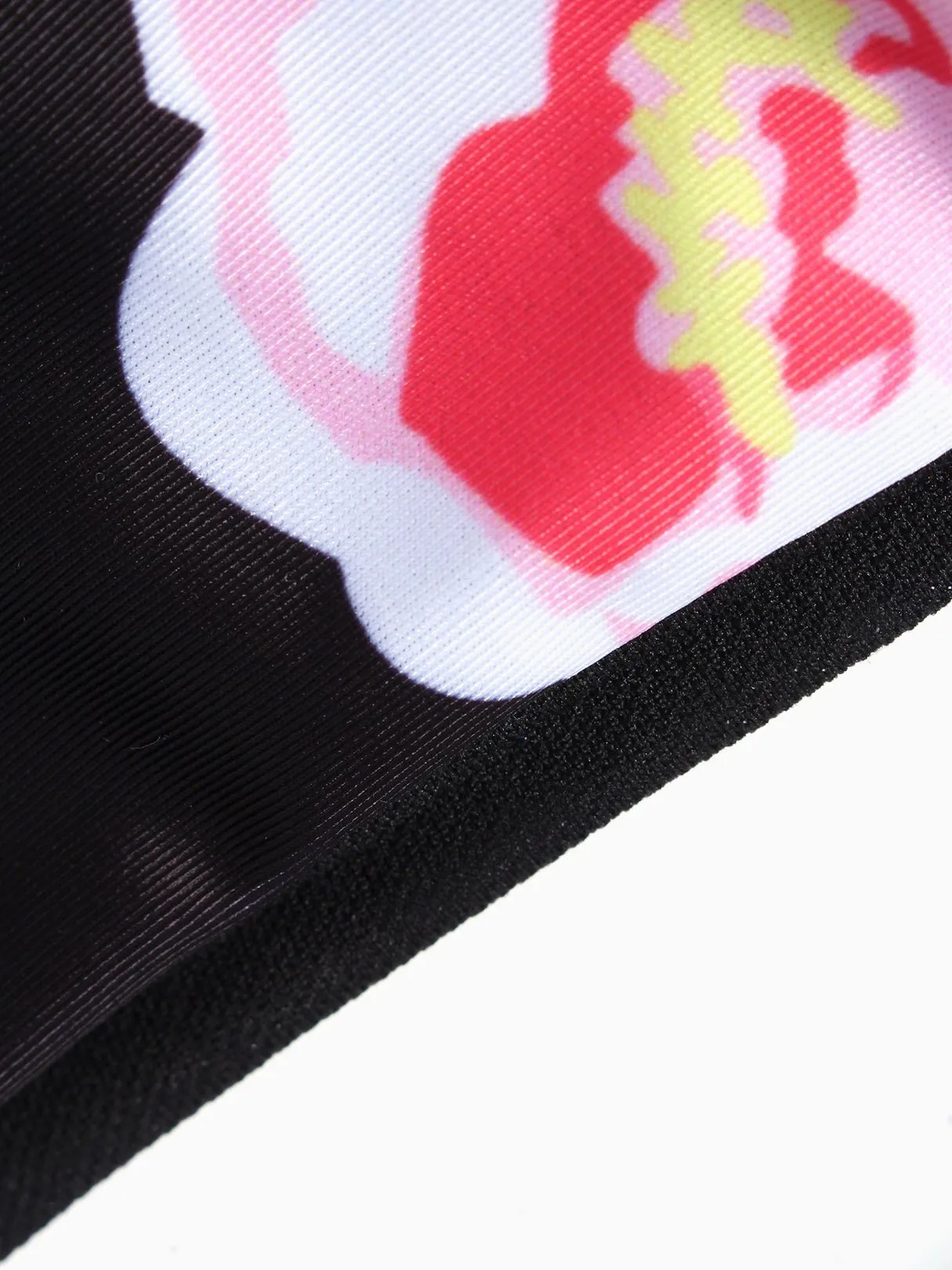 Wholesale Black Off The Shoulder Sleeveless Floral Print Tie-Up Bikinis