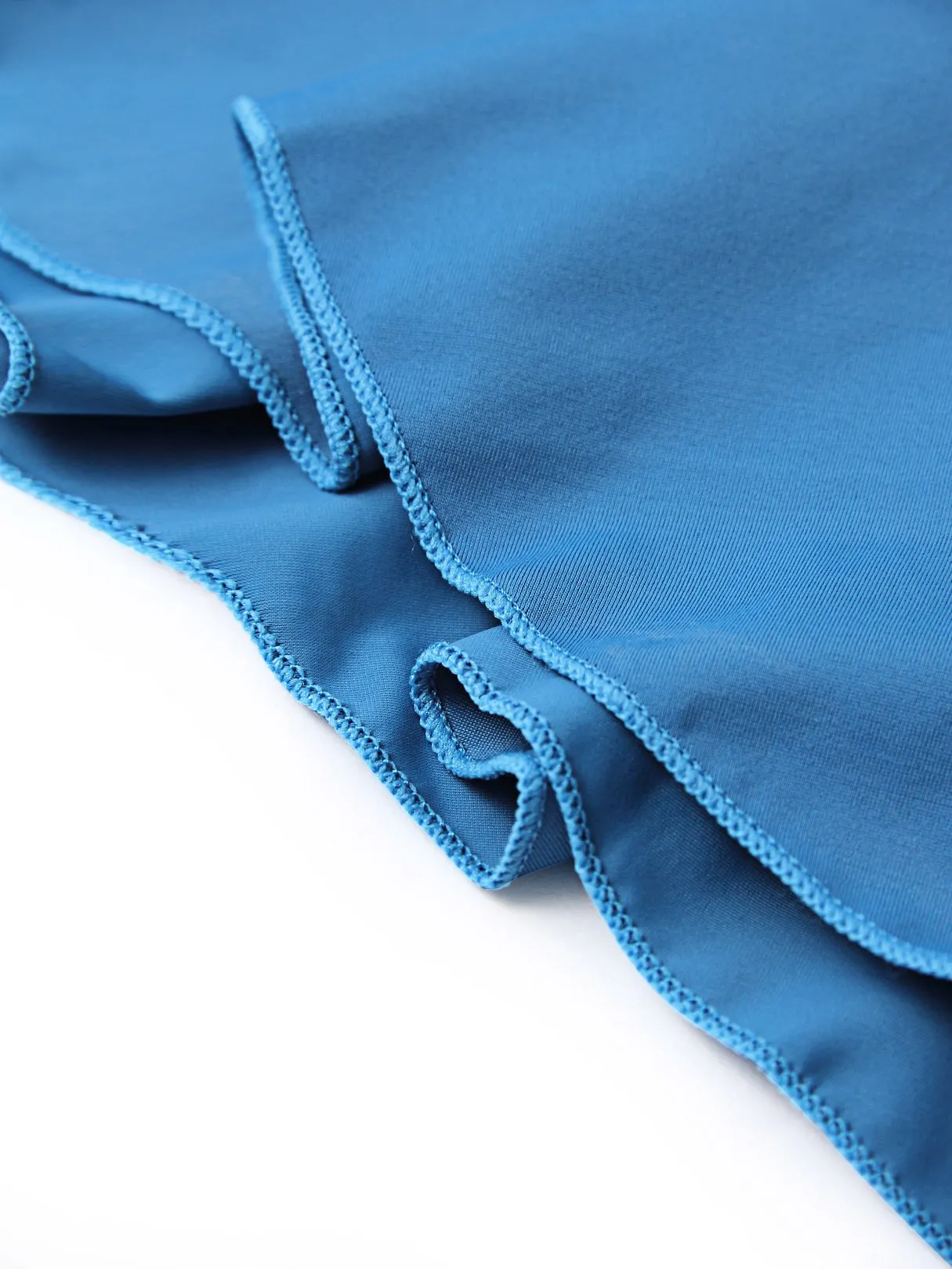 Wholesale Blue Bateau Off The Shoulder Sleeveless 2 Piece Bikinis