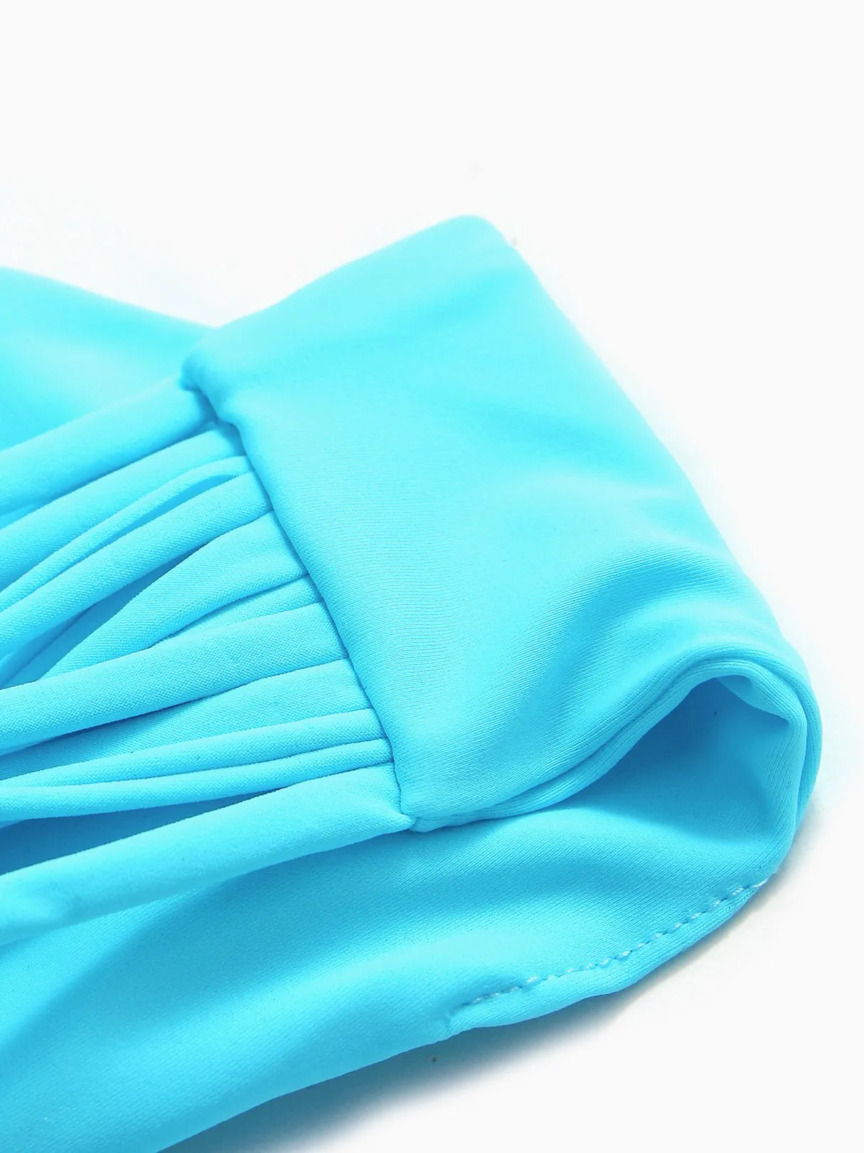 Wholesale Blue Halter Plain Tassel Lace-Up Bikinis