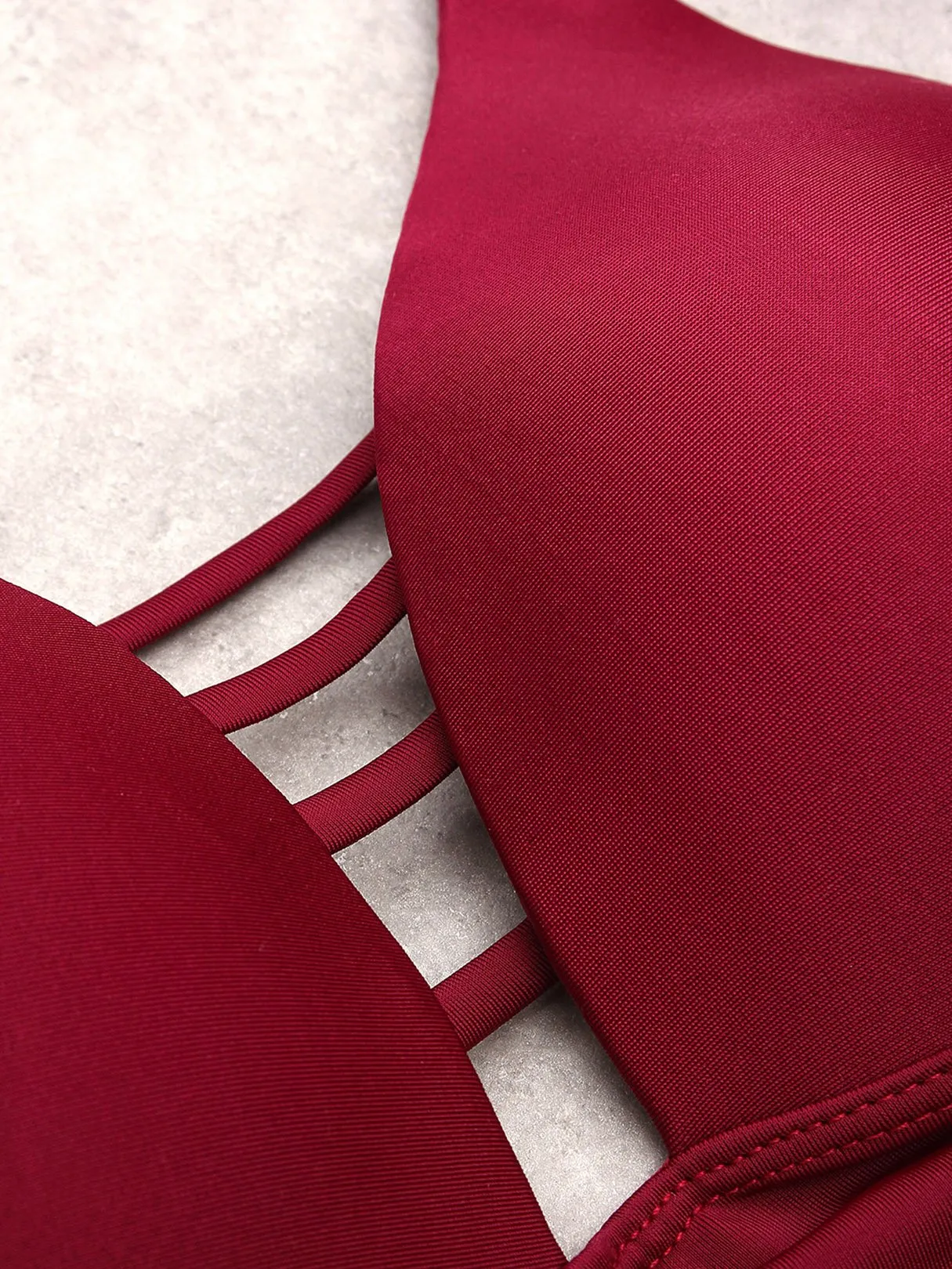 Wholesale Burgundy Sleeveless Lace-Up Bikinis