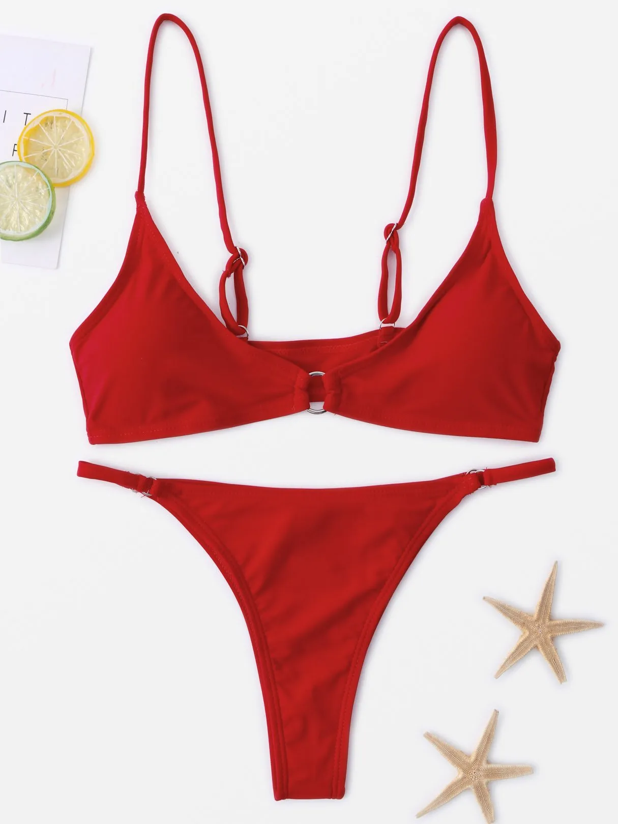 Wholesale Burgundy V-Neck Sleeveless Backless Bodycon 2 Piece Bikinis