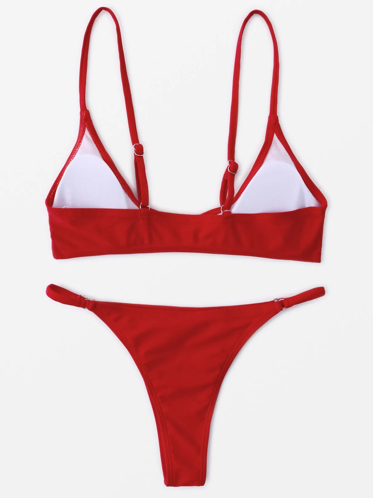 Wholesale Burgundy V-Neck Sleeveless Backless Bodycon 2 Piece Bikinis