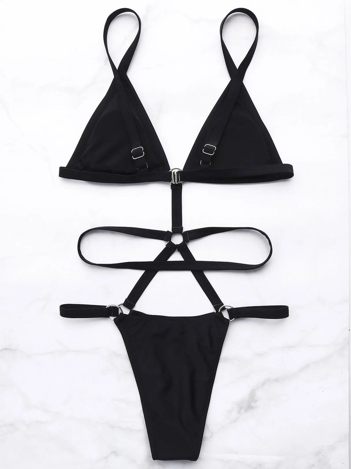 Wholesale Fashion String Design Plain Bikinis