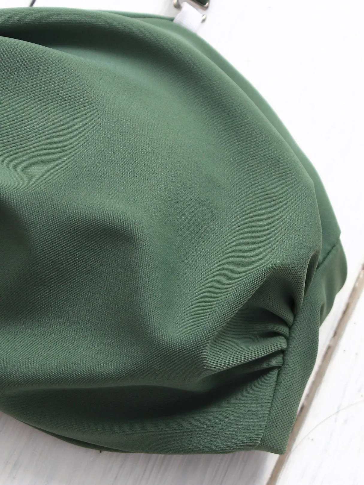 Wholesale Green Off The Shoulder Sleeveless Plain Self-Tie Bikinis