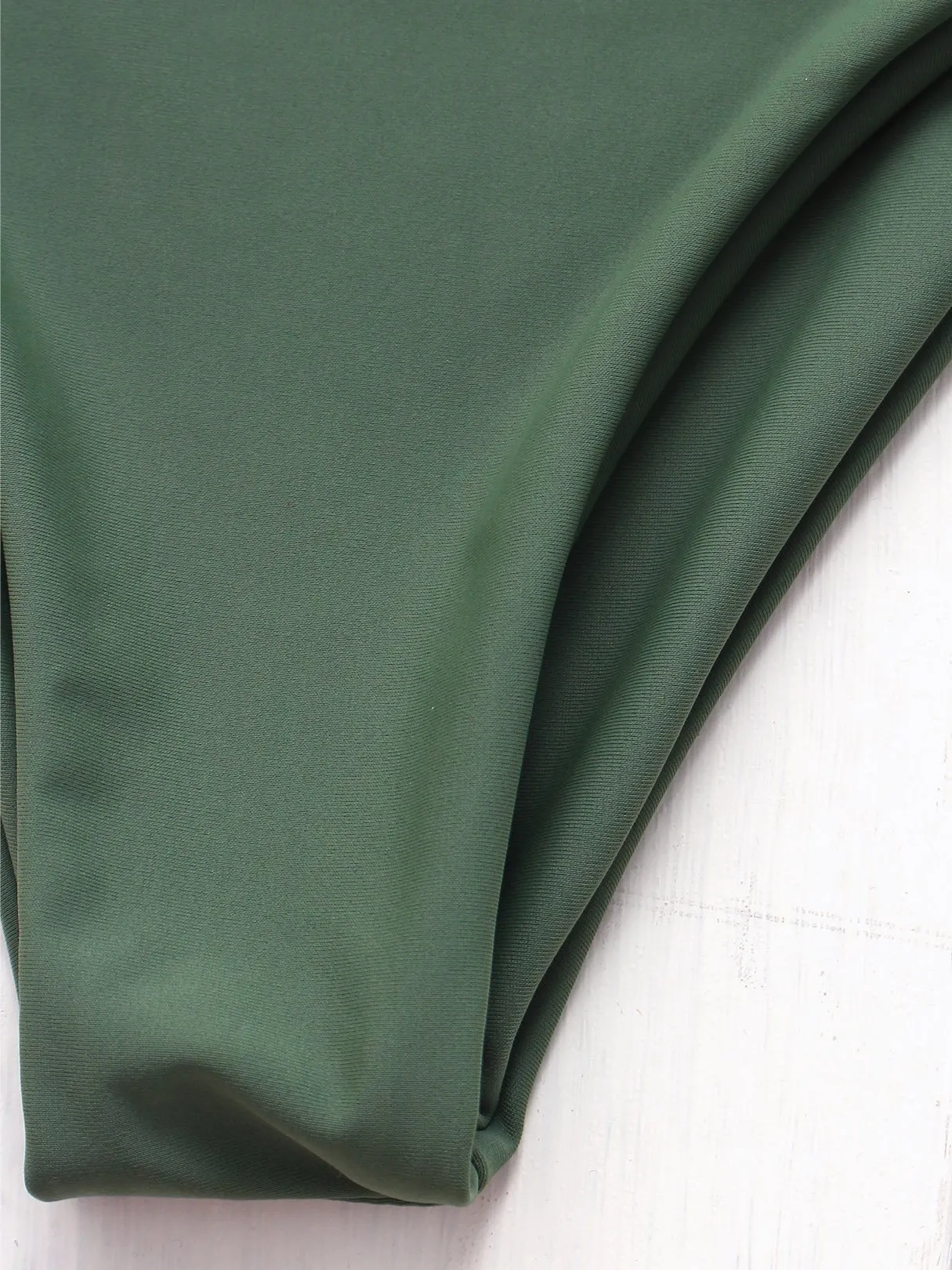 Wholesale Green Off The Shoulder Sleeveless Plain Self-Tie Bikinis