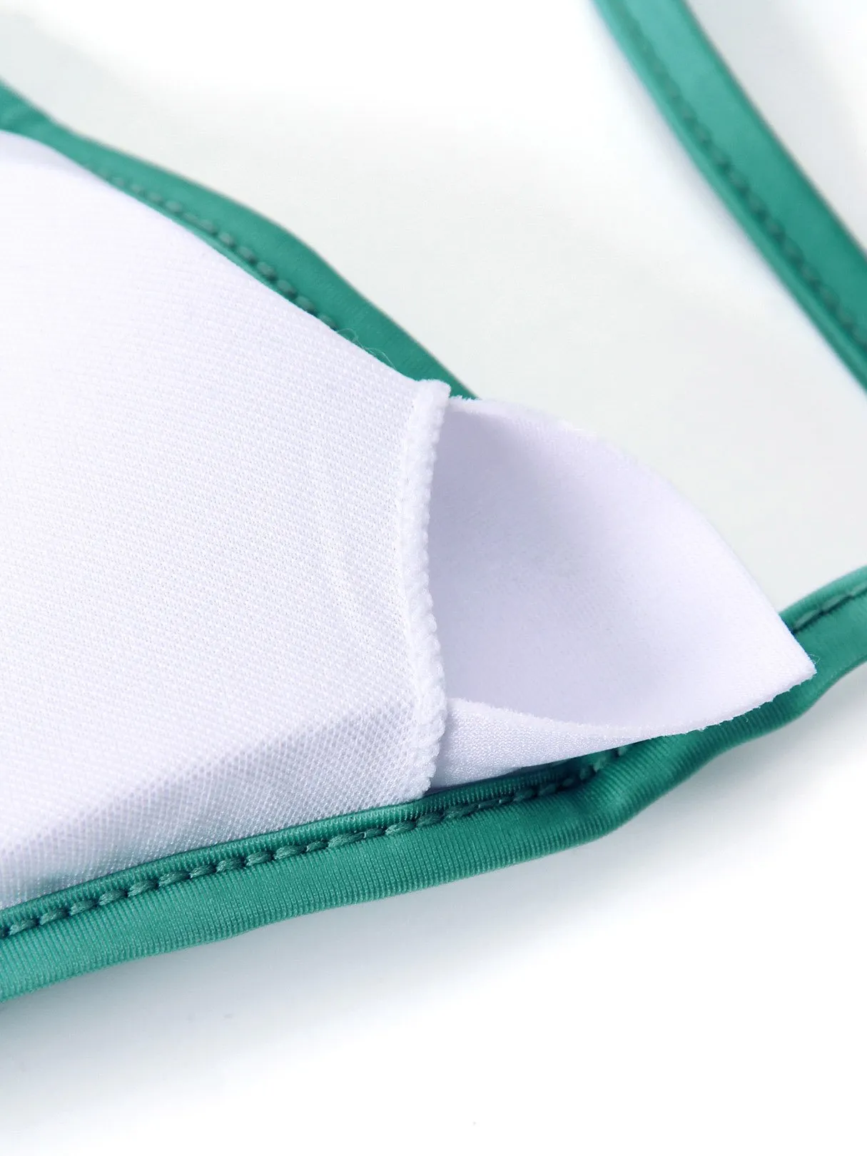 Wholesale Green V-Neck Sleeveless Plain Backless Cut Out Bikinis