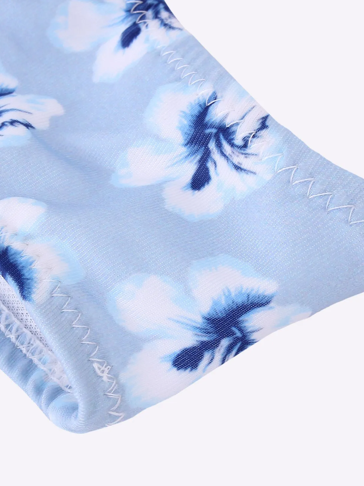 Wholesale Halter Floral Print Backless Sleeveless Bikini Set