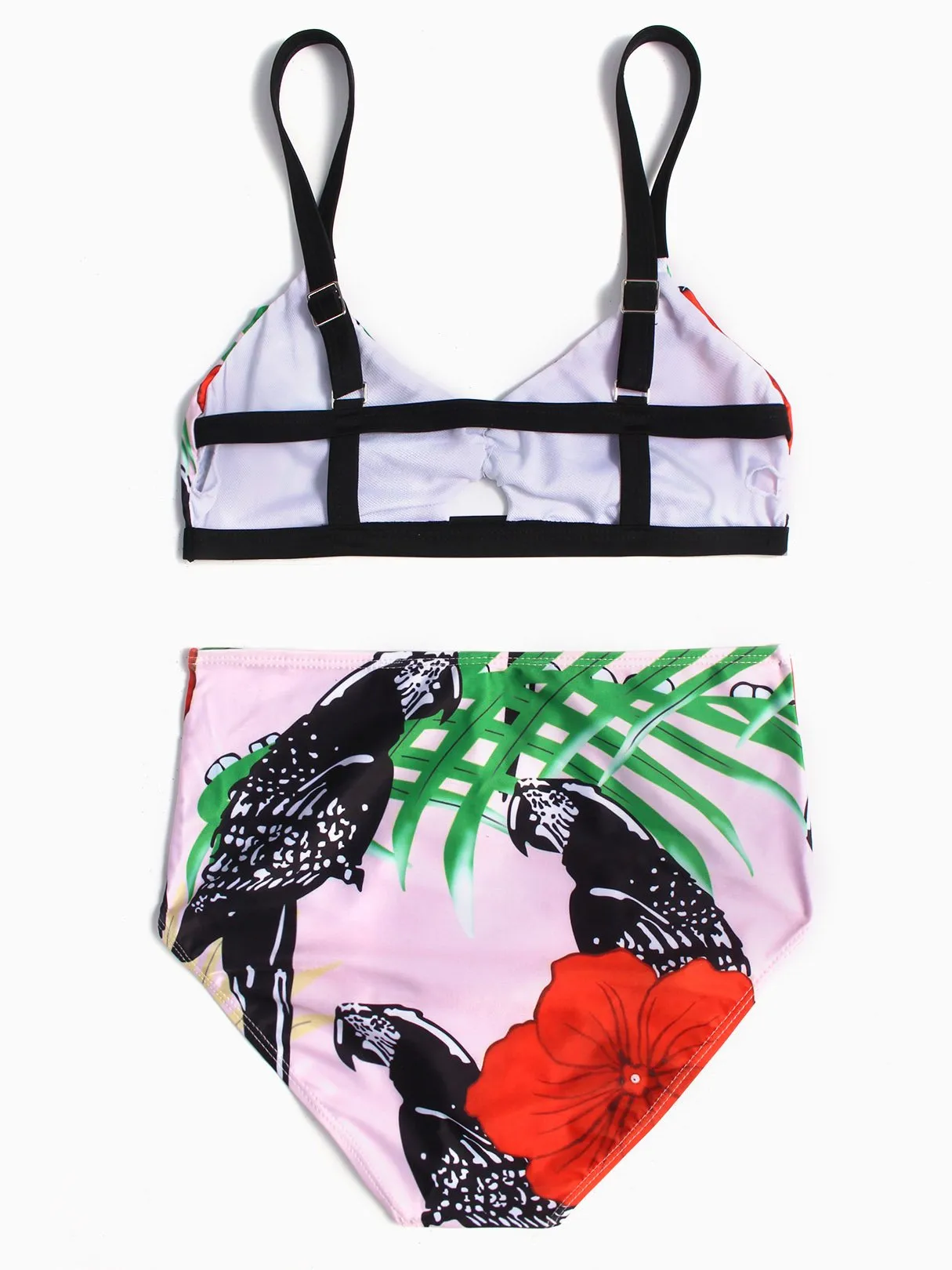 Wholesale Halter Floral Print Two Piece Bikinis
