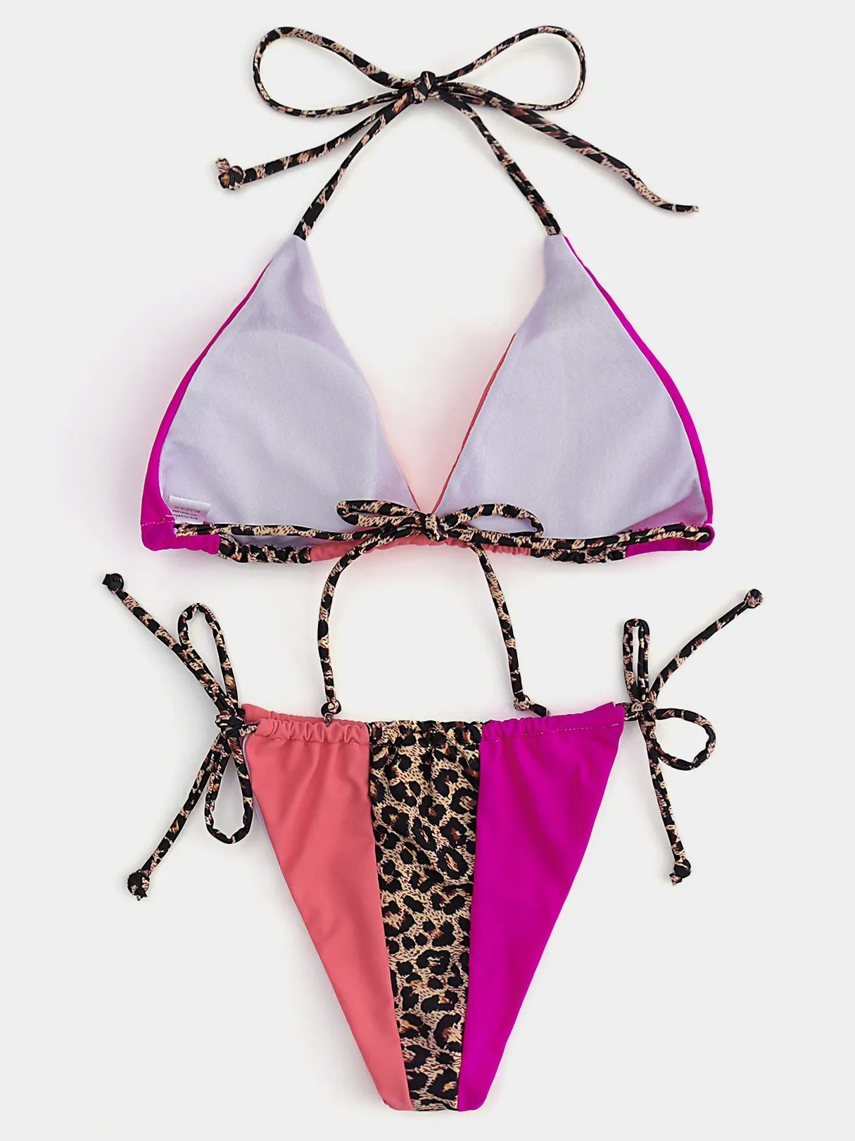Wholesale Halter Leopard Tie-Up Bikini Set Swimwear