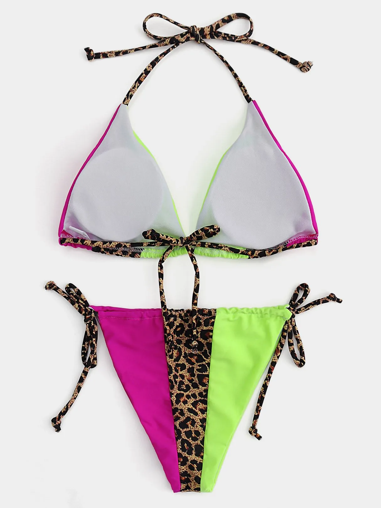 Wholesale Halter Leopard Tie-Up Bikini Sets