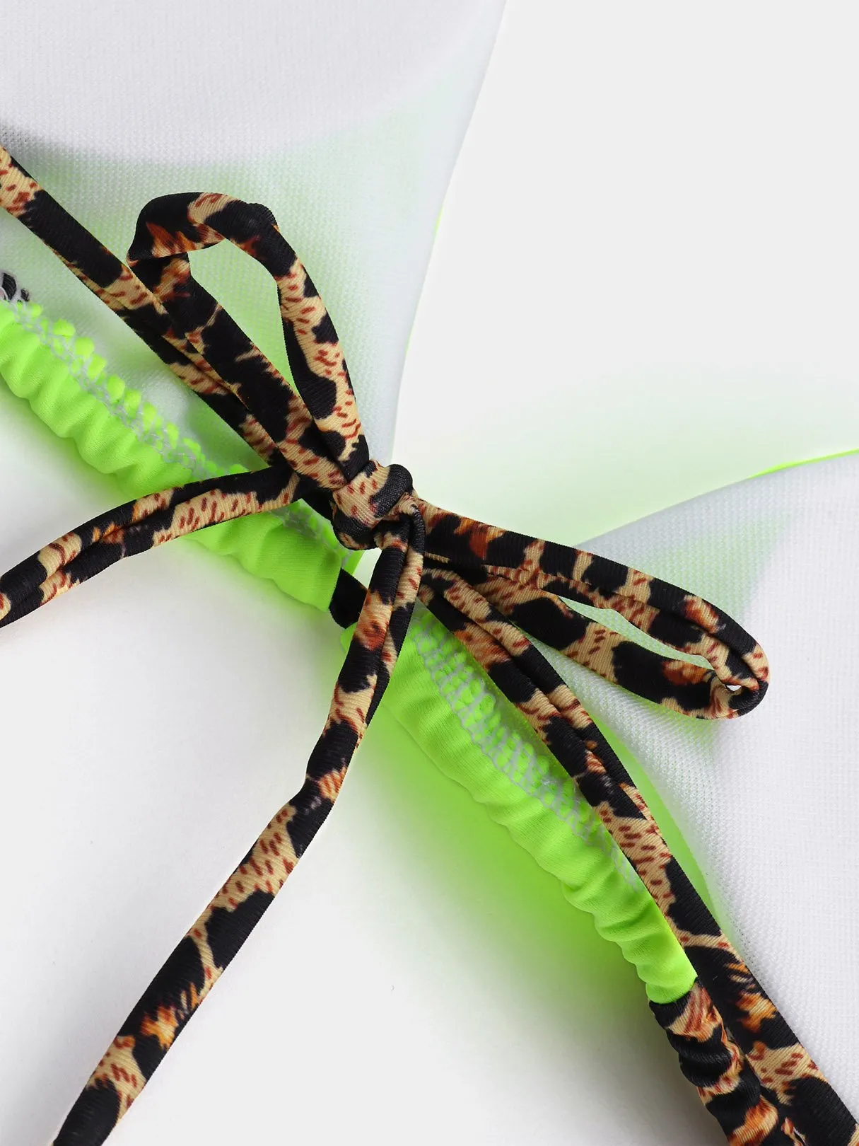 Wholesale Halter Leopard Tie-Up Bikini Sets