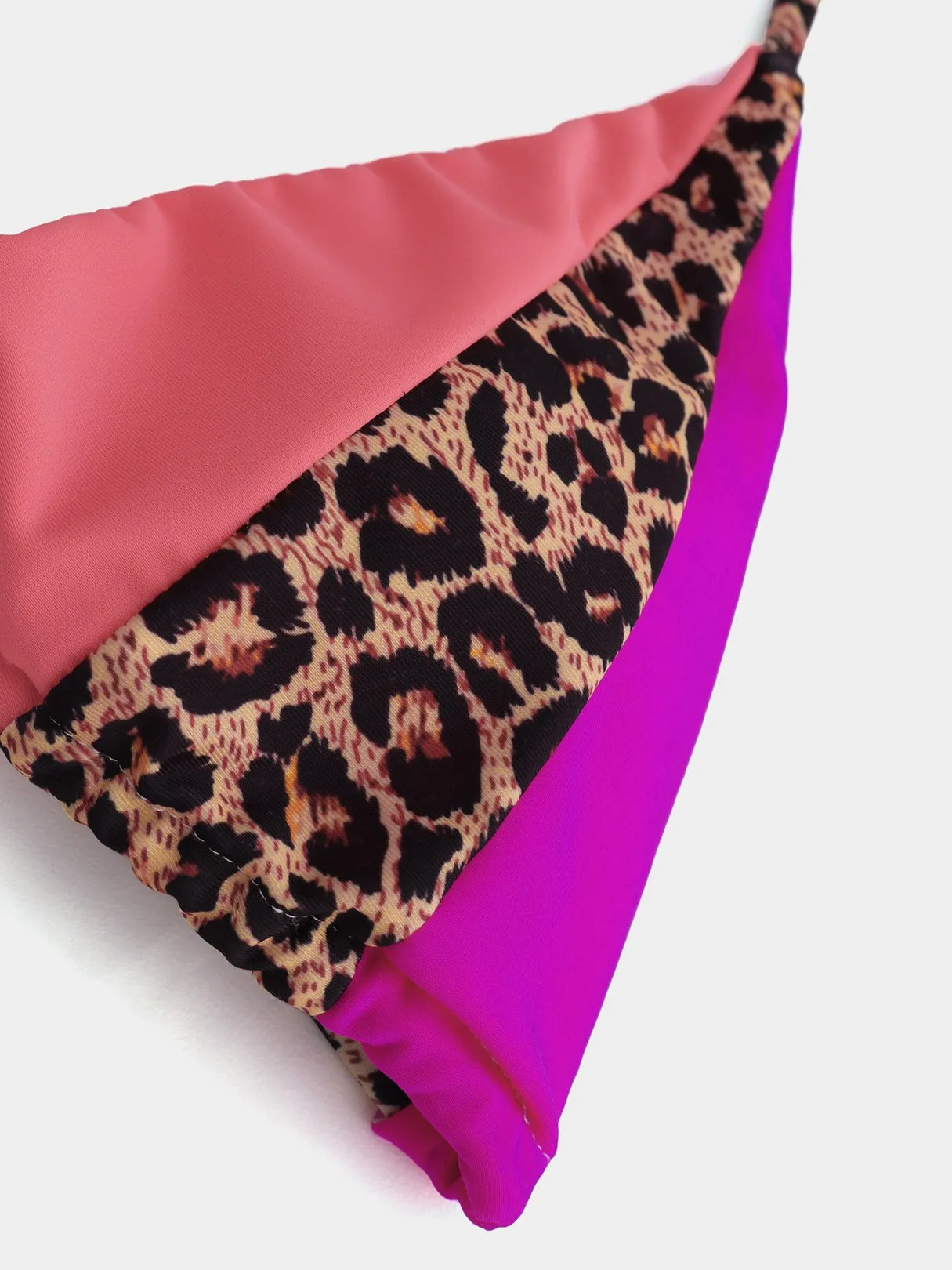 Wholesale Halter Leopard Tie-Up Two Piece Bikini