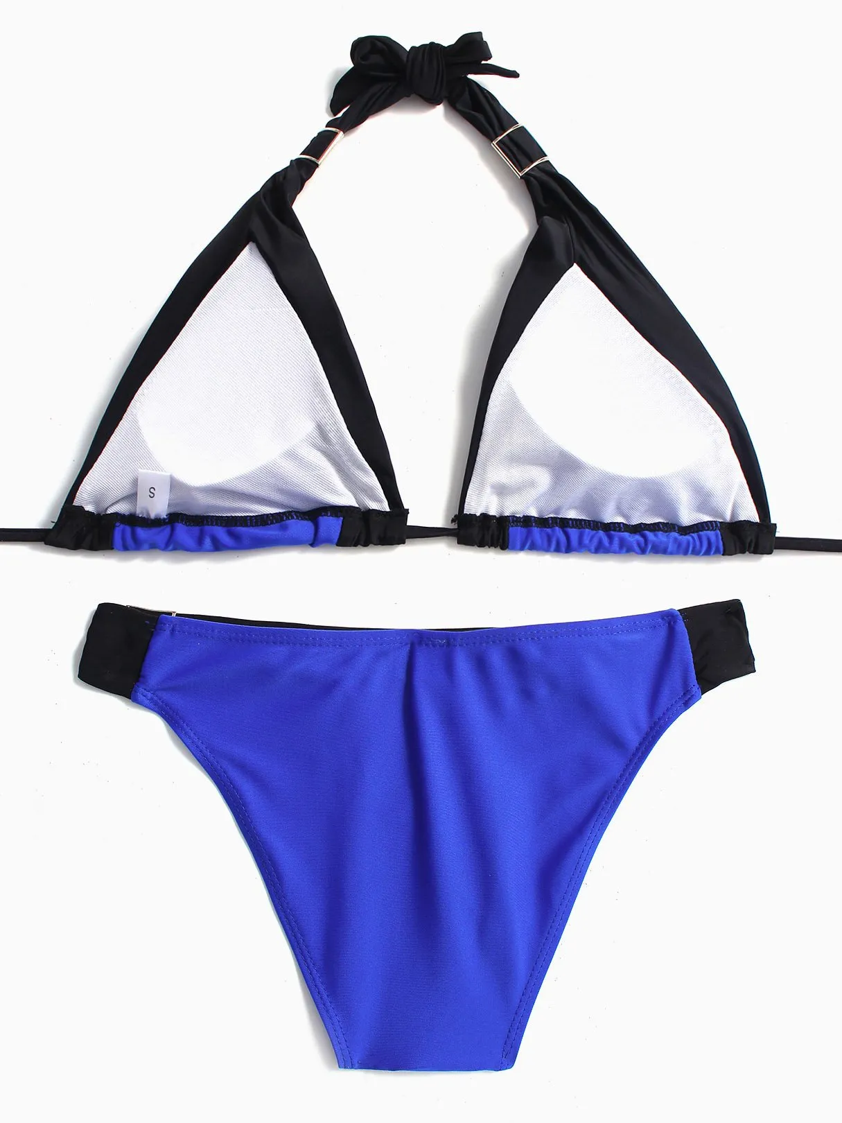 Wholesale Halter Plain Backless Two Piece Bikinis