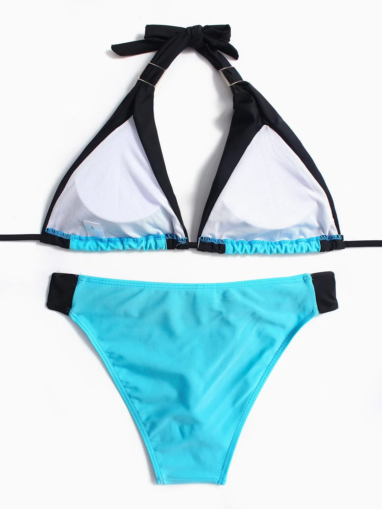 Wholesale Halter Plain Backless Two Piece Bikinis