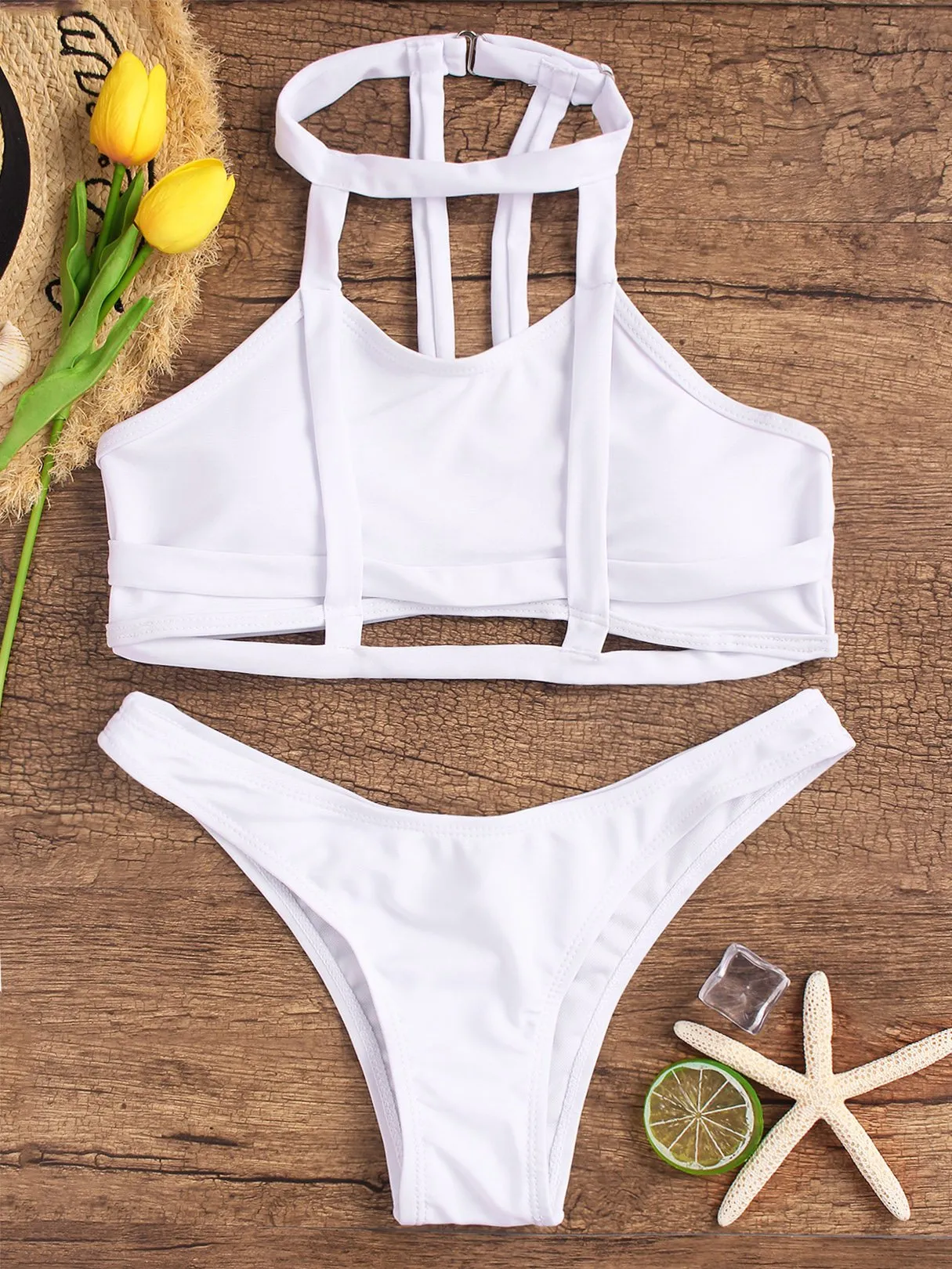 Wholesale Halter Plain Two Piece Bikinis