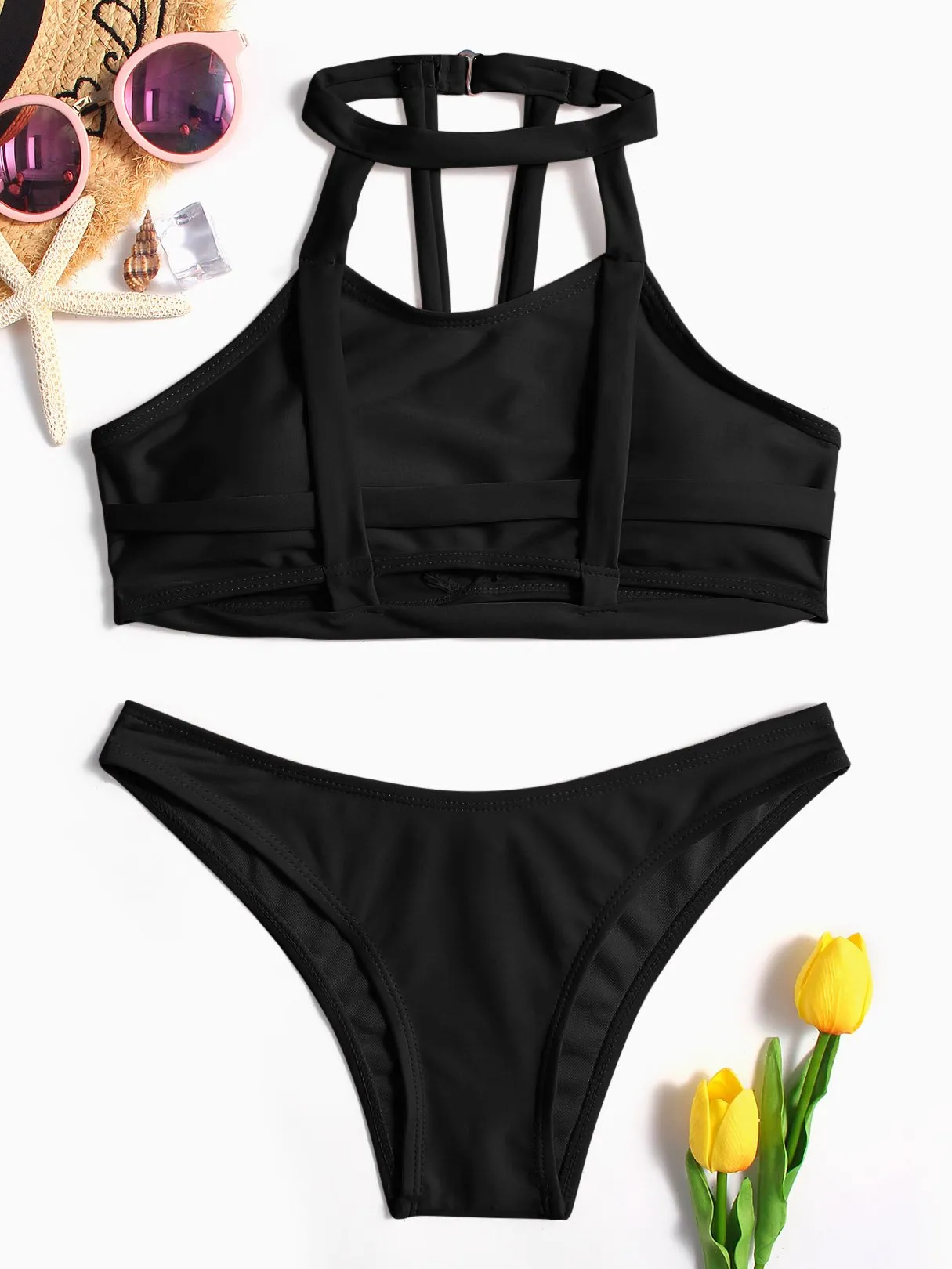Wholesale Halter Plain Two Piece Bikinis