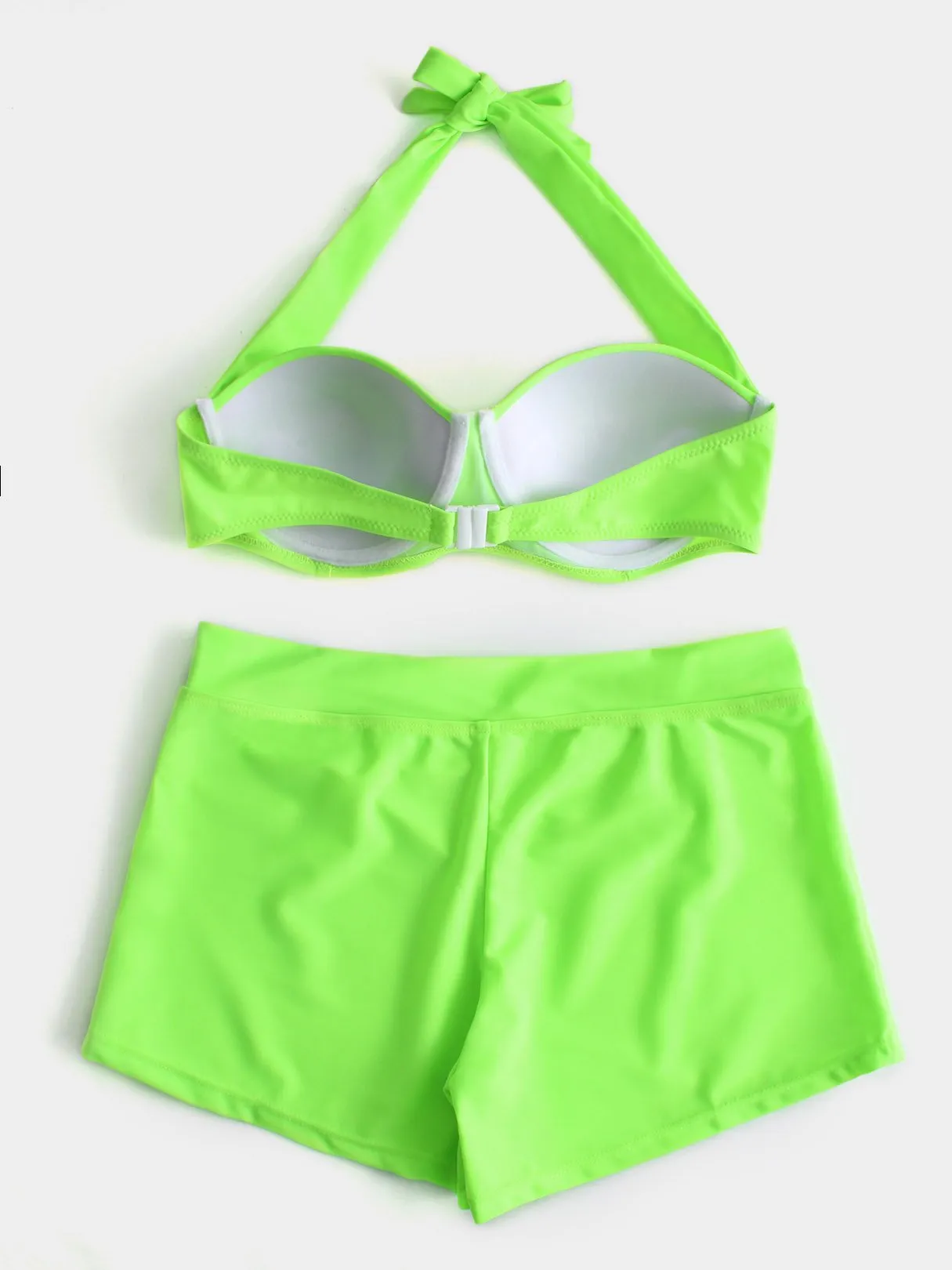 Wholesale Halter Sleeveless Backless Self-Tie Two Piece Bikinis
