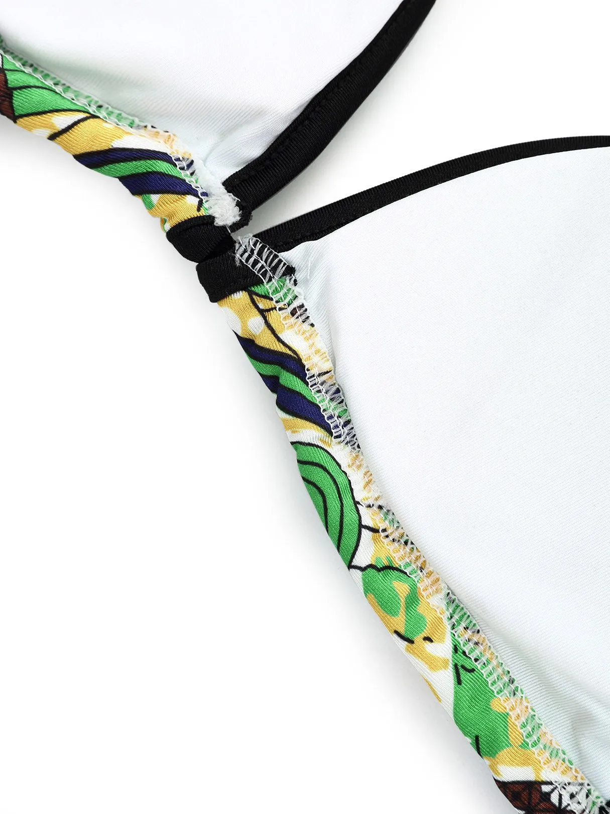 Wholesale Halter Sleeveless Floral Print Backless Wireless Two Piece Bikini