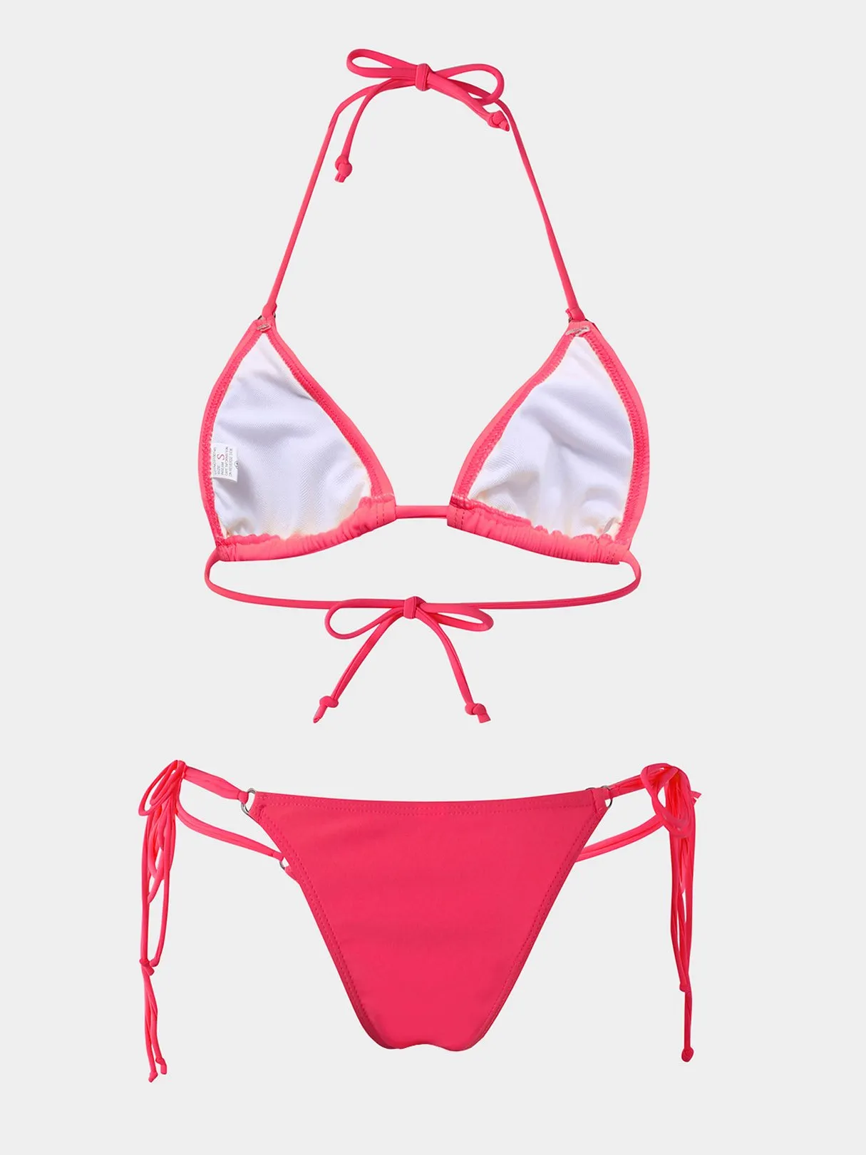 Wholesale Halter Sleeveless Plain Backless Two Piece Bikinis