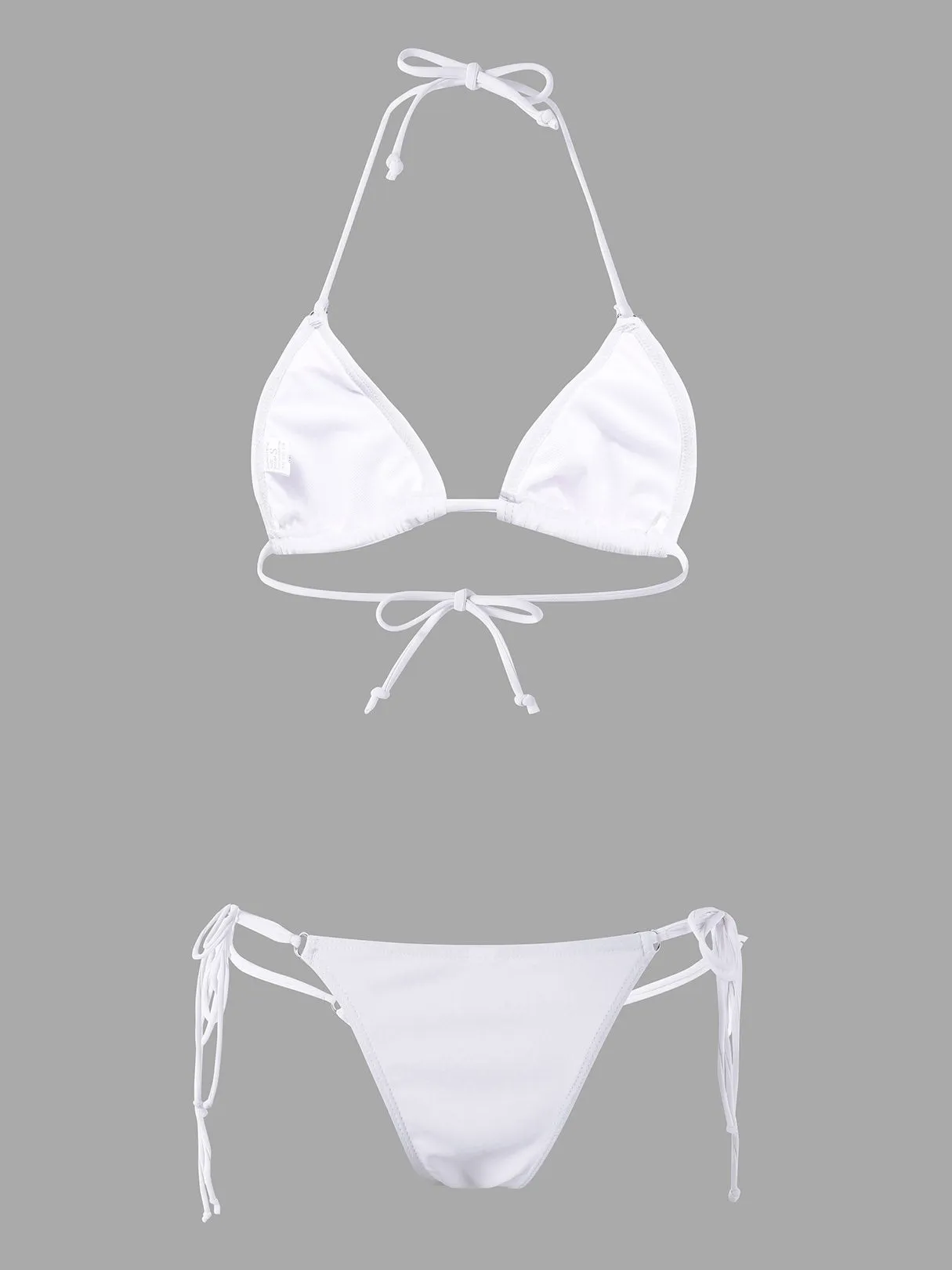 Wholesale Halter Sleeveless Plain Backless Two Piece Bikinis