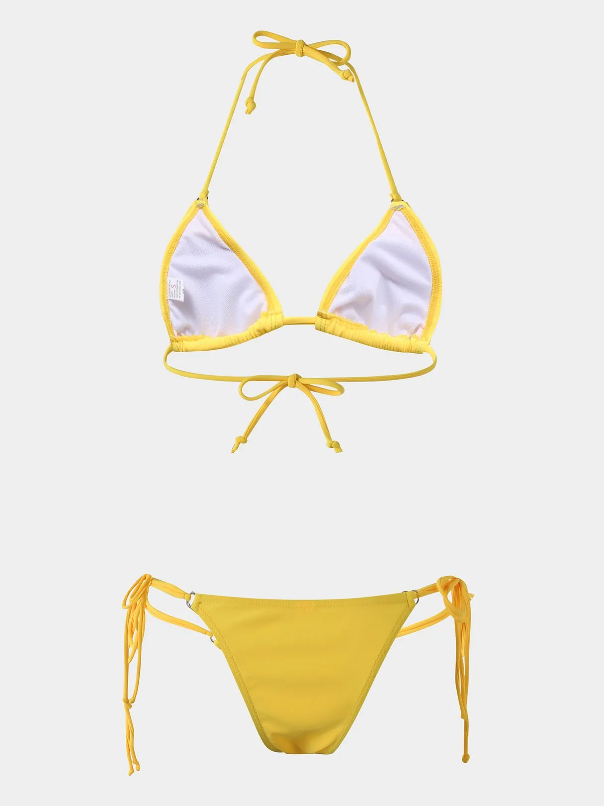 Wholesale Halter Sleeveless Plain Backless Two Piece Bikinis