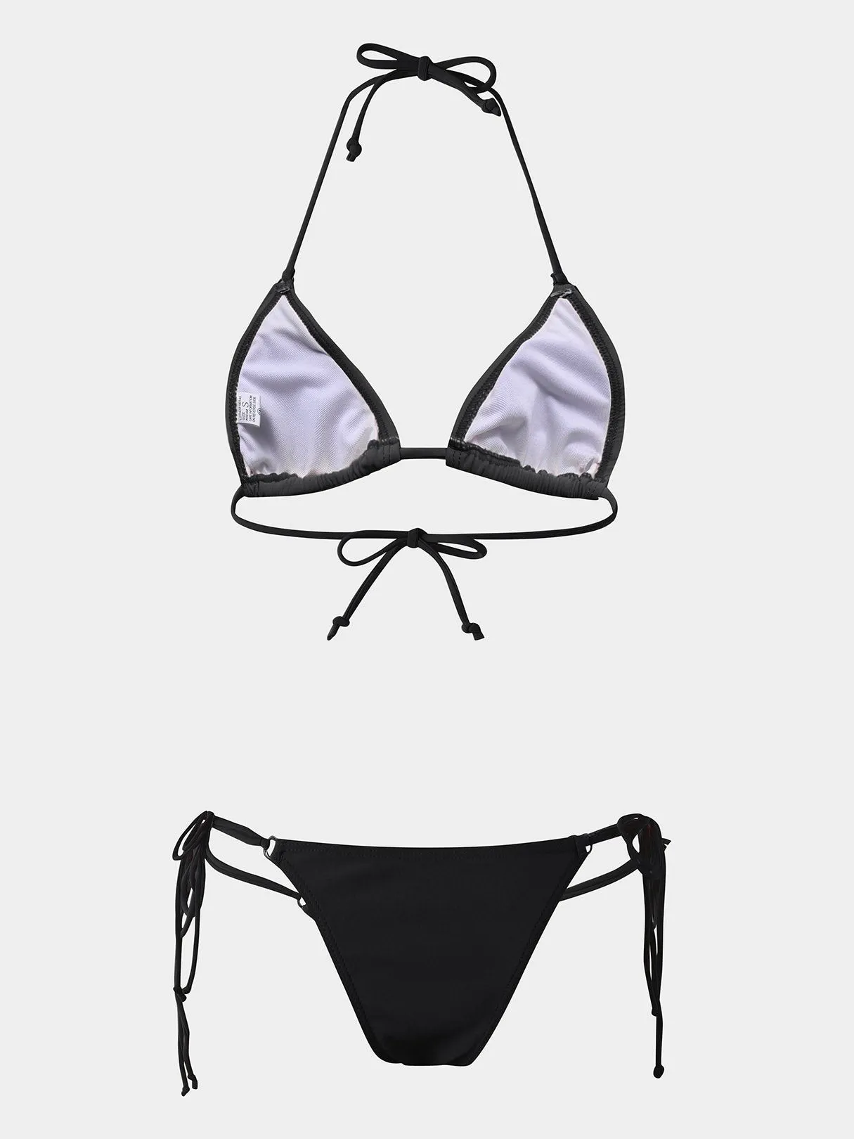Wholesale Halter Sleeveless Plain Backless Two Piece Bikinis