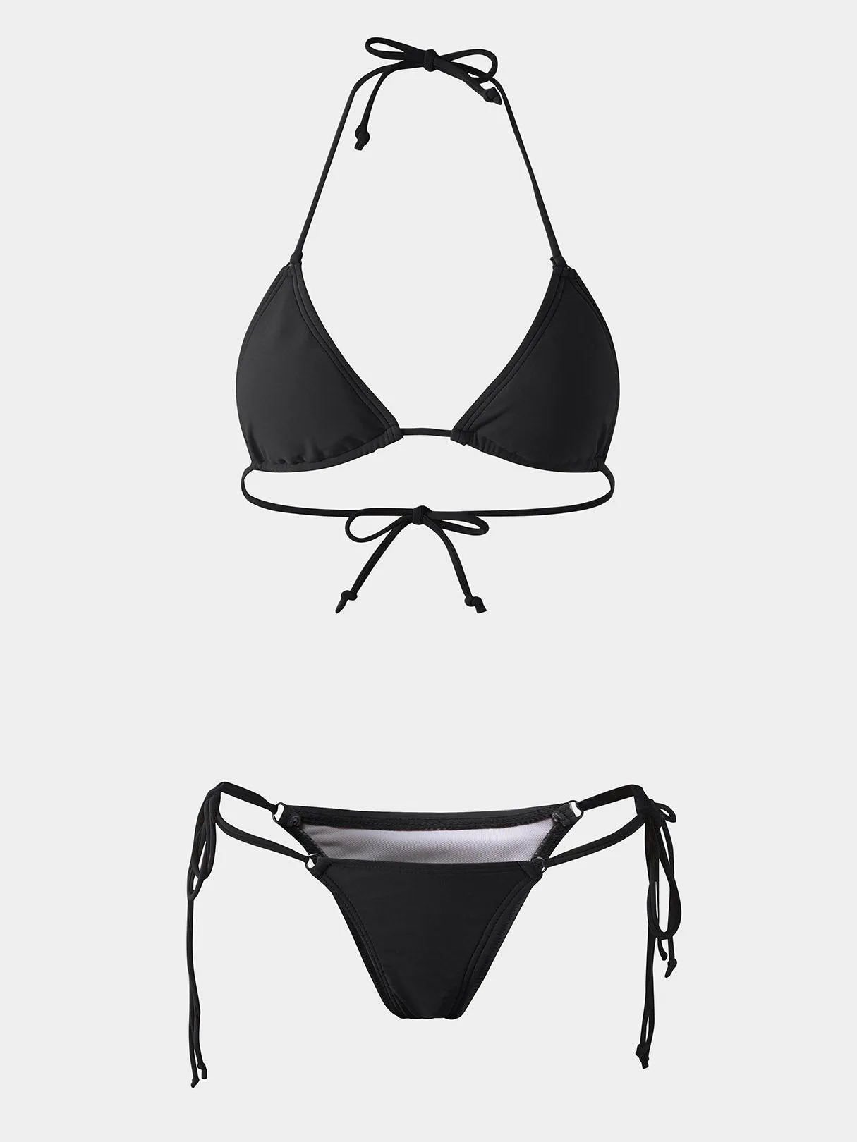 Wholesale Halter Sleeveless Plain Backless Two Piece Bikinis