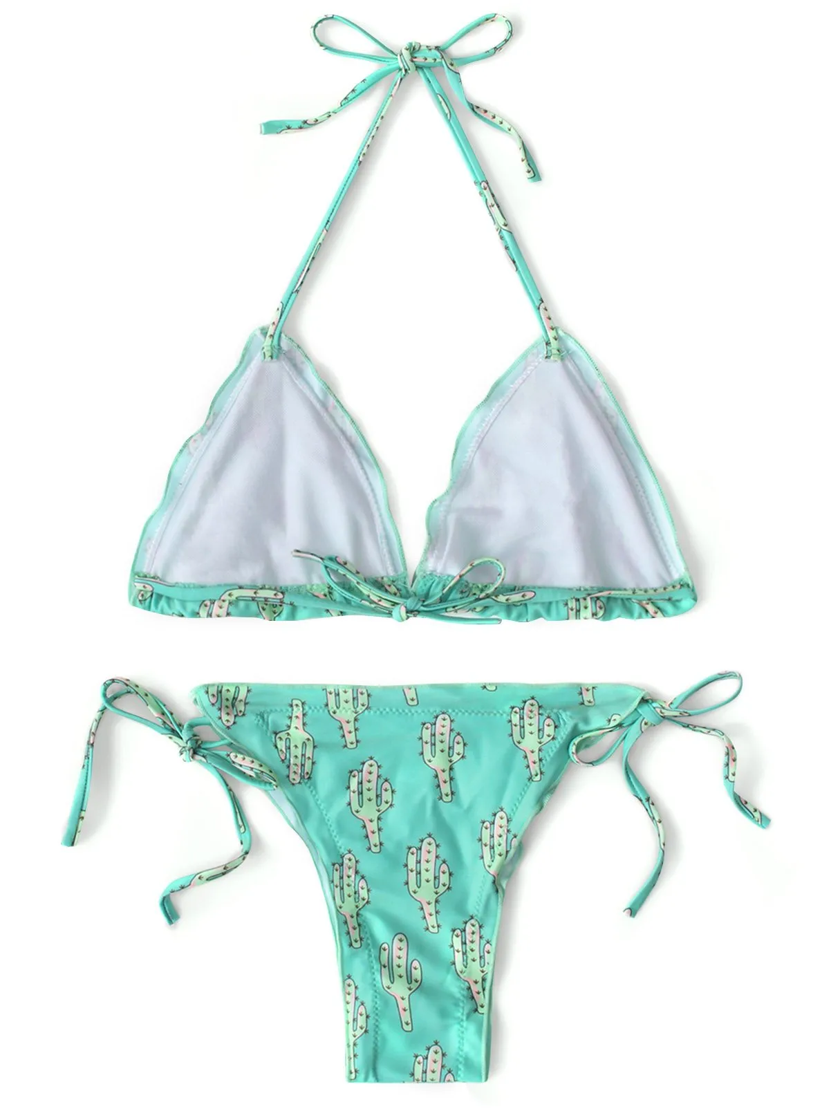 Wholesale Halter Sleeveless Printed Backless Two Piece Bikinis