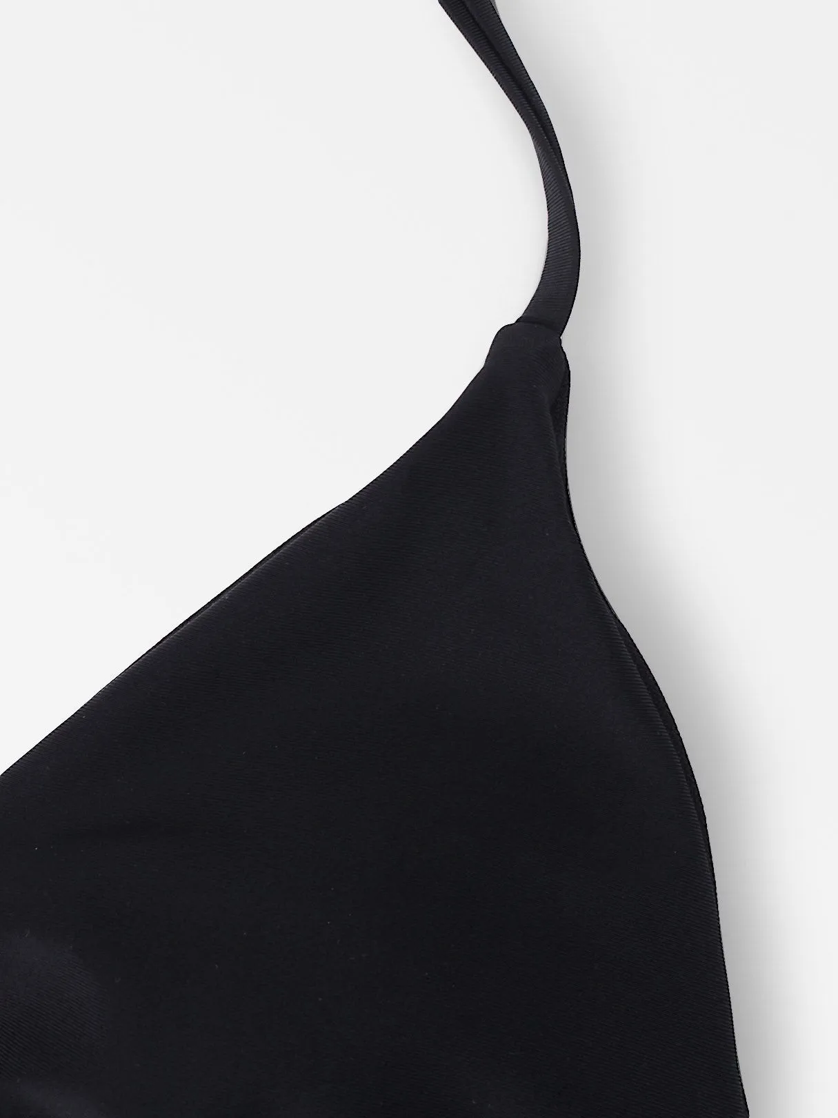 Wholesale Halter V-Neck Sleeveless Plain Backless Cut Out Tie-Up High Waist 2 Piece Bikinis