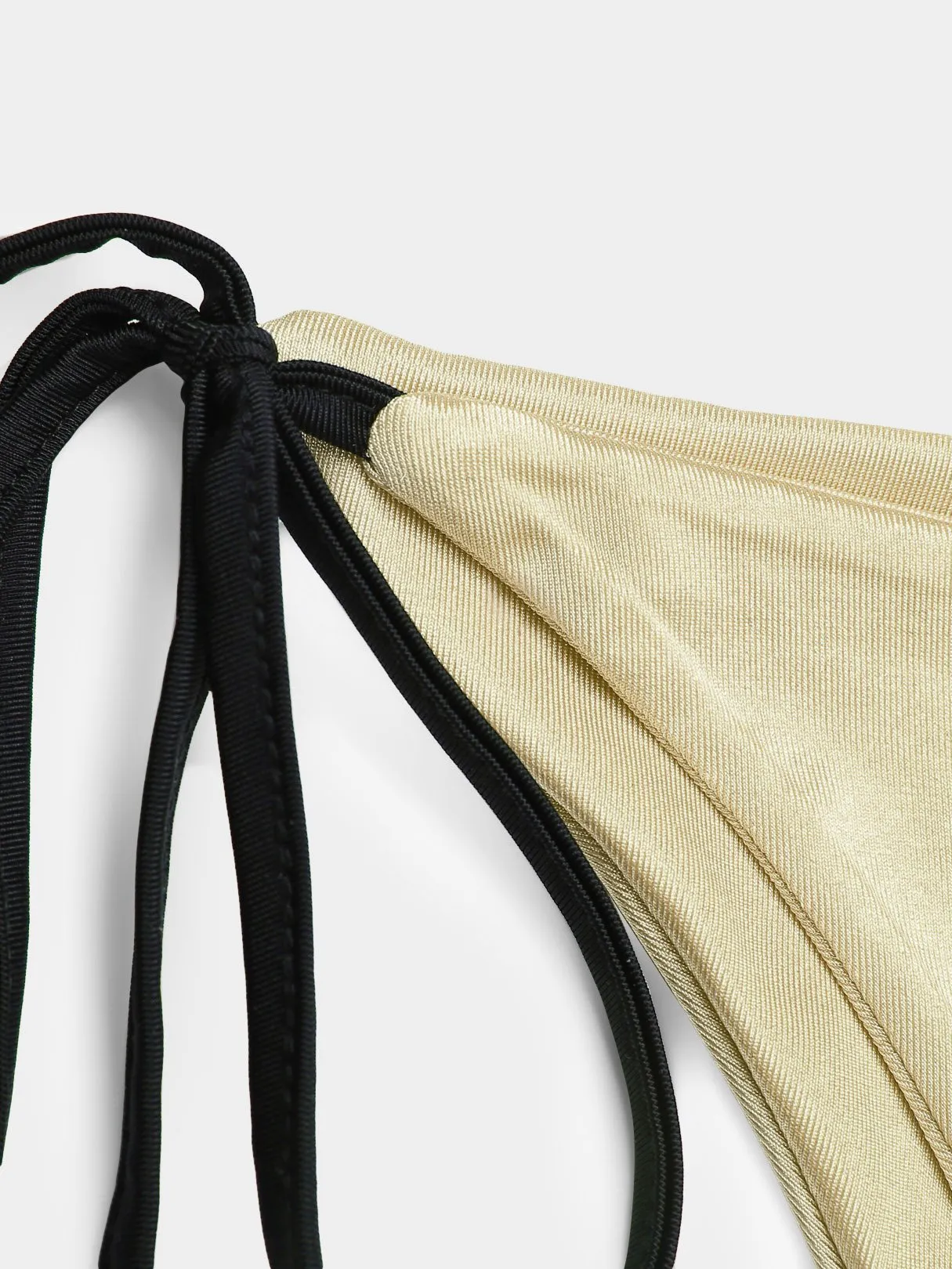 Wholesale Khaki Halter Sleeveless Plain Backless Lace-Up Spaghetti Strap Bikinis