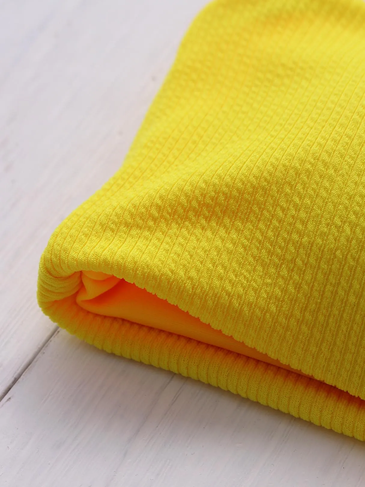 Wholesale Off The Shoulder Plain Lace-Up Sleeveless Yellow Bikinis