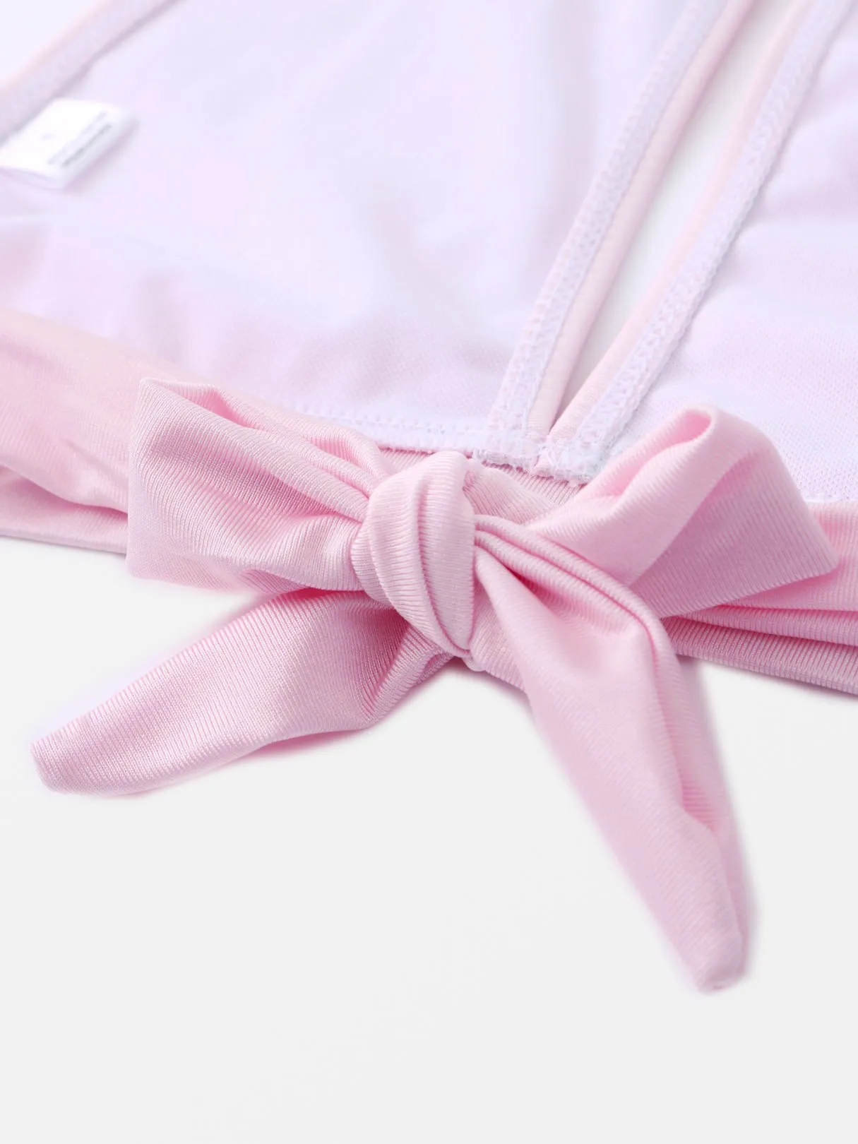 Wholesale Pink Halter Sleeveless Plain Tie-Up High Waist Two Piece Bikinis