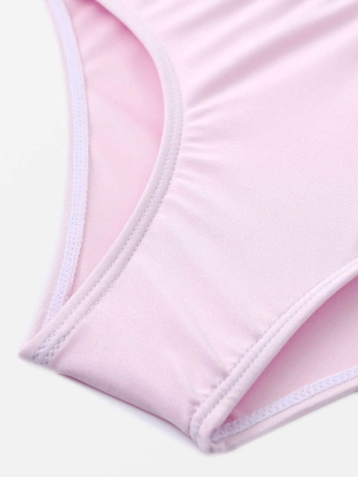 Wholesale Pink Halter Sleeveless Plain Tie-Up High Waist Two Piece Bikinis