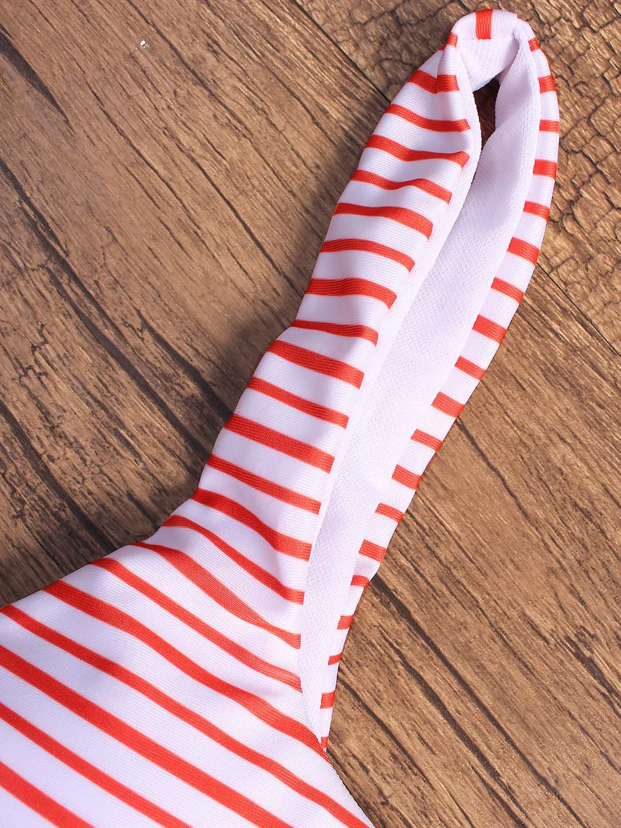 Wholesale Red Sleeveless Stripe Spaghetti Strap Two Piece Bikinis