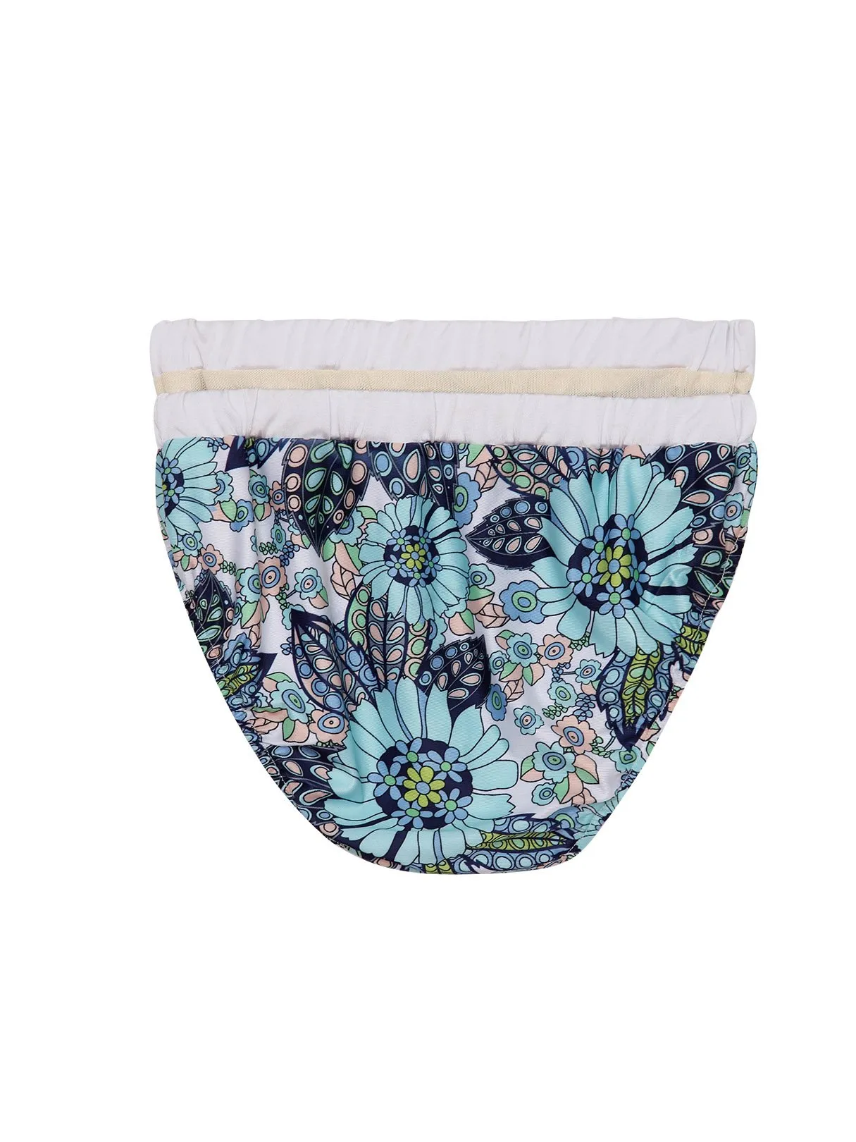 Wholesale Round Neck Floral Print Sleeveless 2 Piece Bikinis