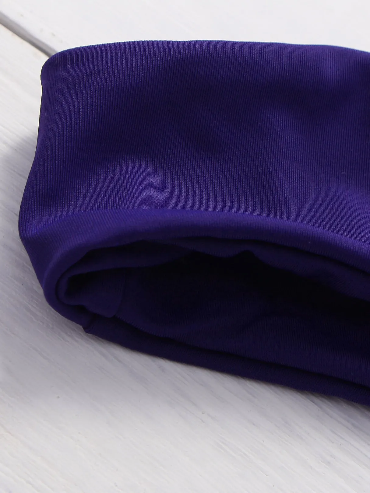 Wholesale Royal Off The Shoulder Sleeveless Plain Ruffle Hem Bikinis