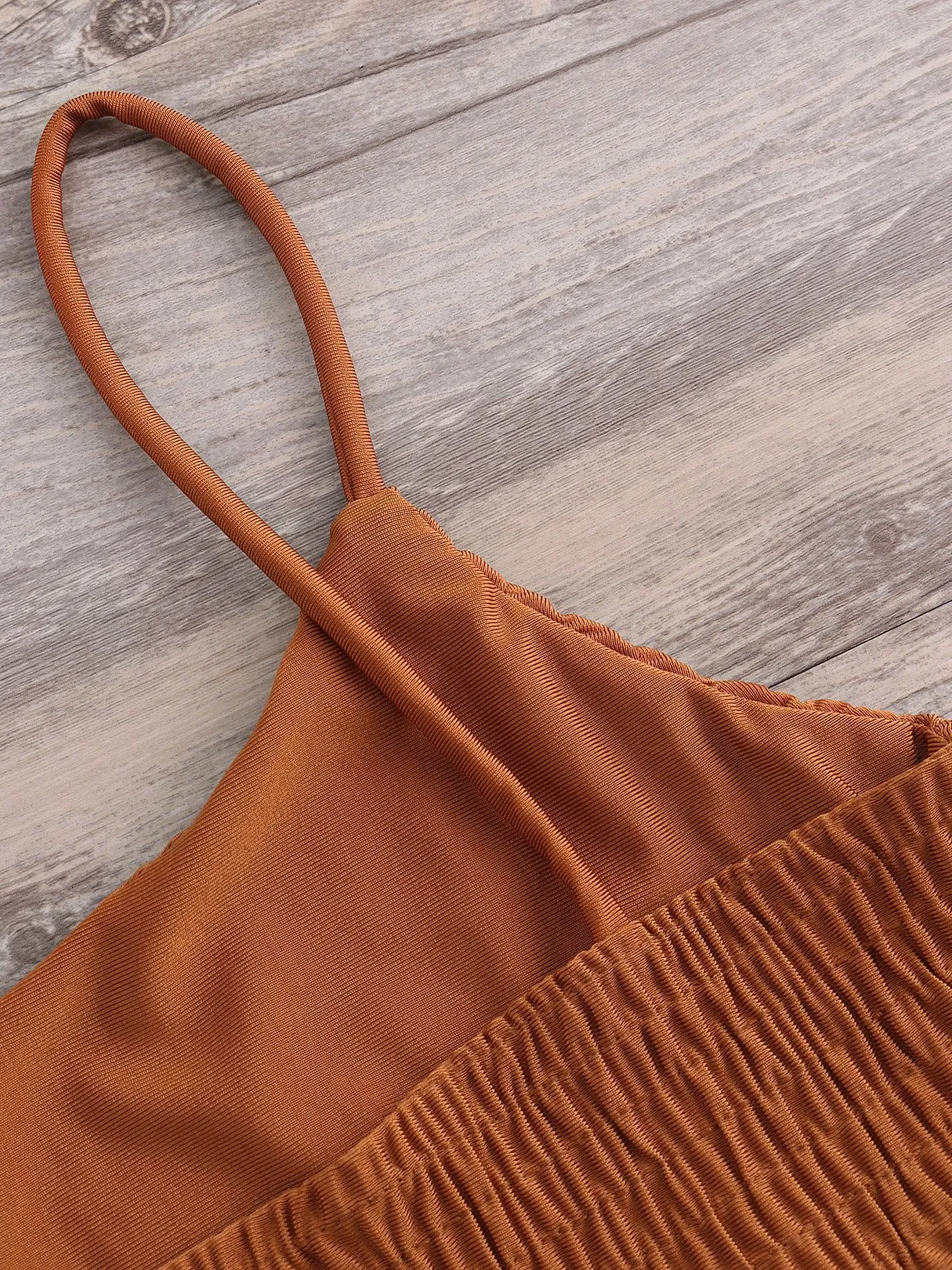 Wholesale Scoop Neck Plain Backless Spaghetti Strap Sleeveless Bikinis