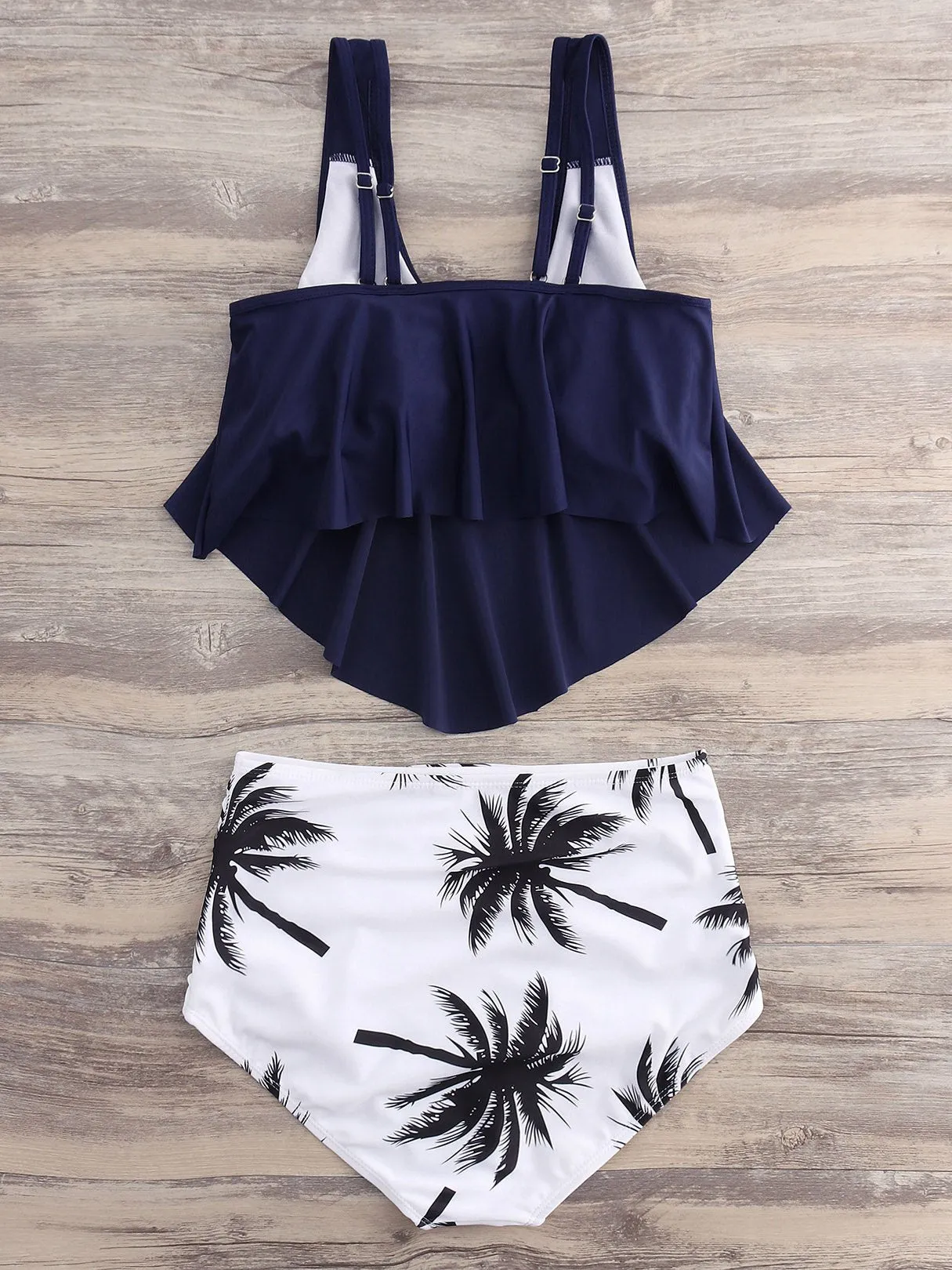 Wholesale Scoop Neck Sleeveless Printed Backless Irregular Hem Bikinis
