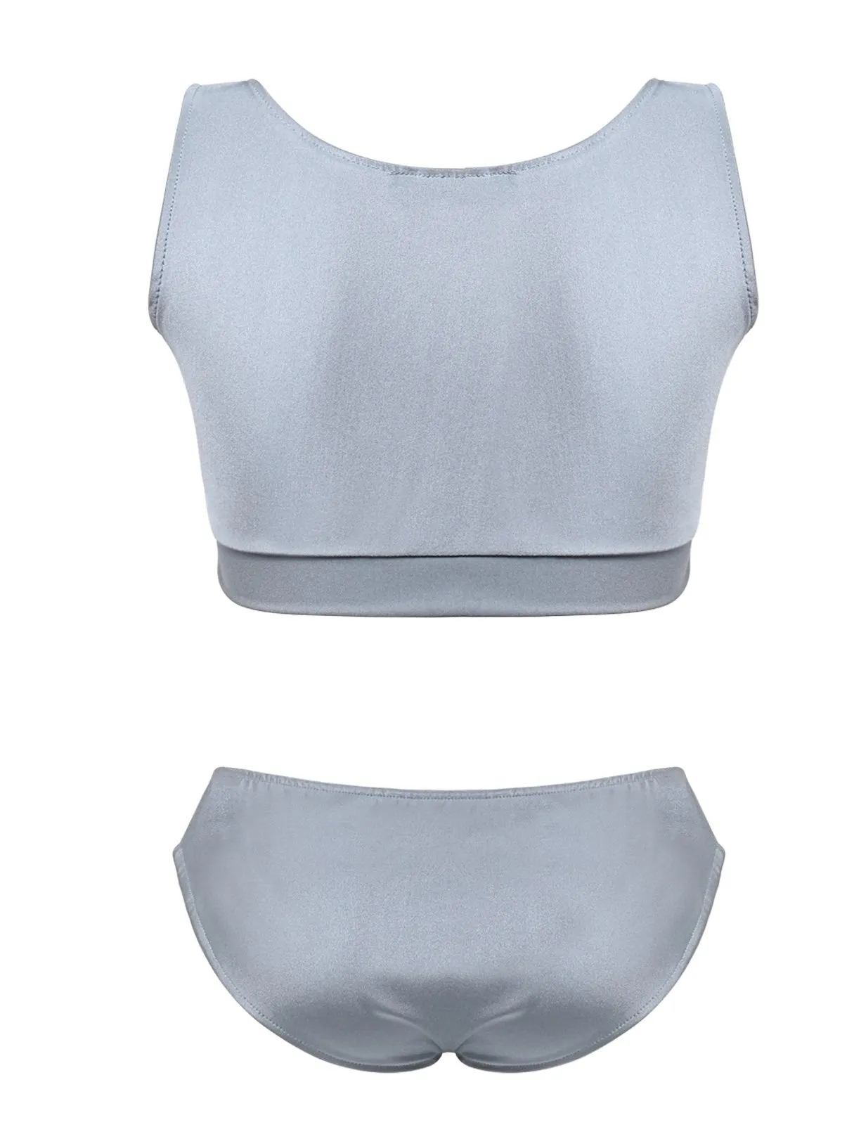 Wholesale Silver Round Neck Sleeveless 2 Piece Bikinis