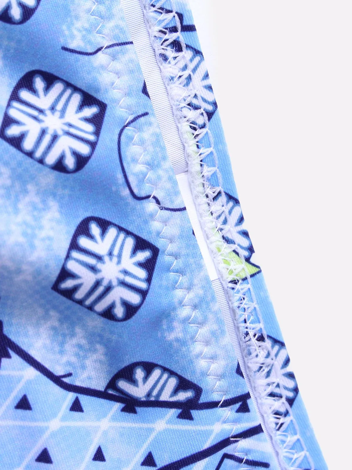 Wholesale Sky Blue Halter Sleeveless Floral Print Two Piece Bikinis