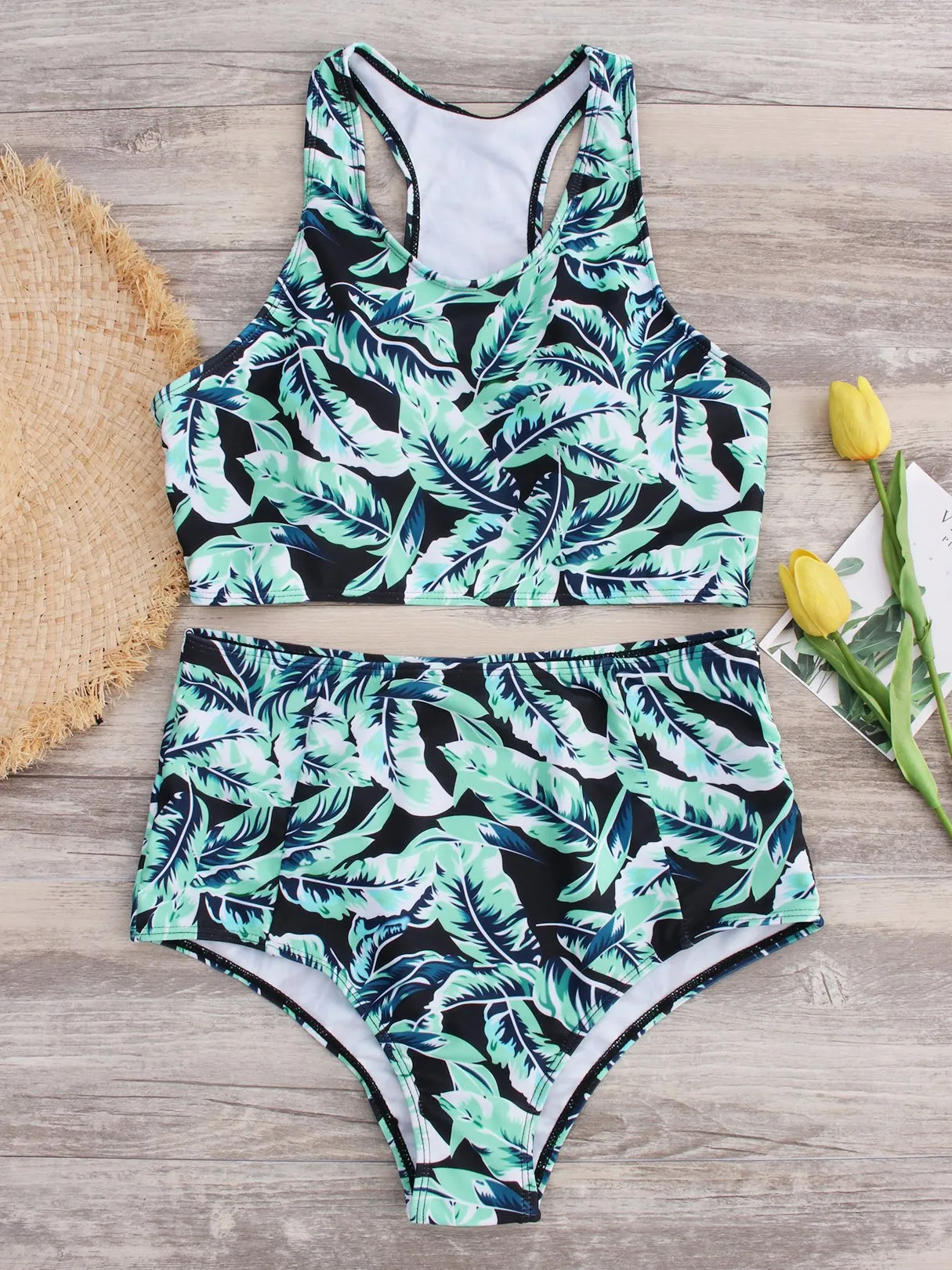 Wholesale Sleeveless Floral Print Fashion Tankinis