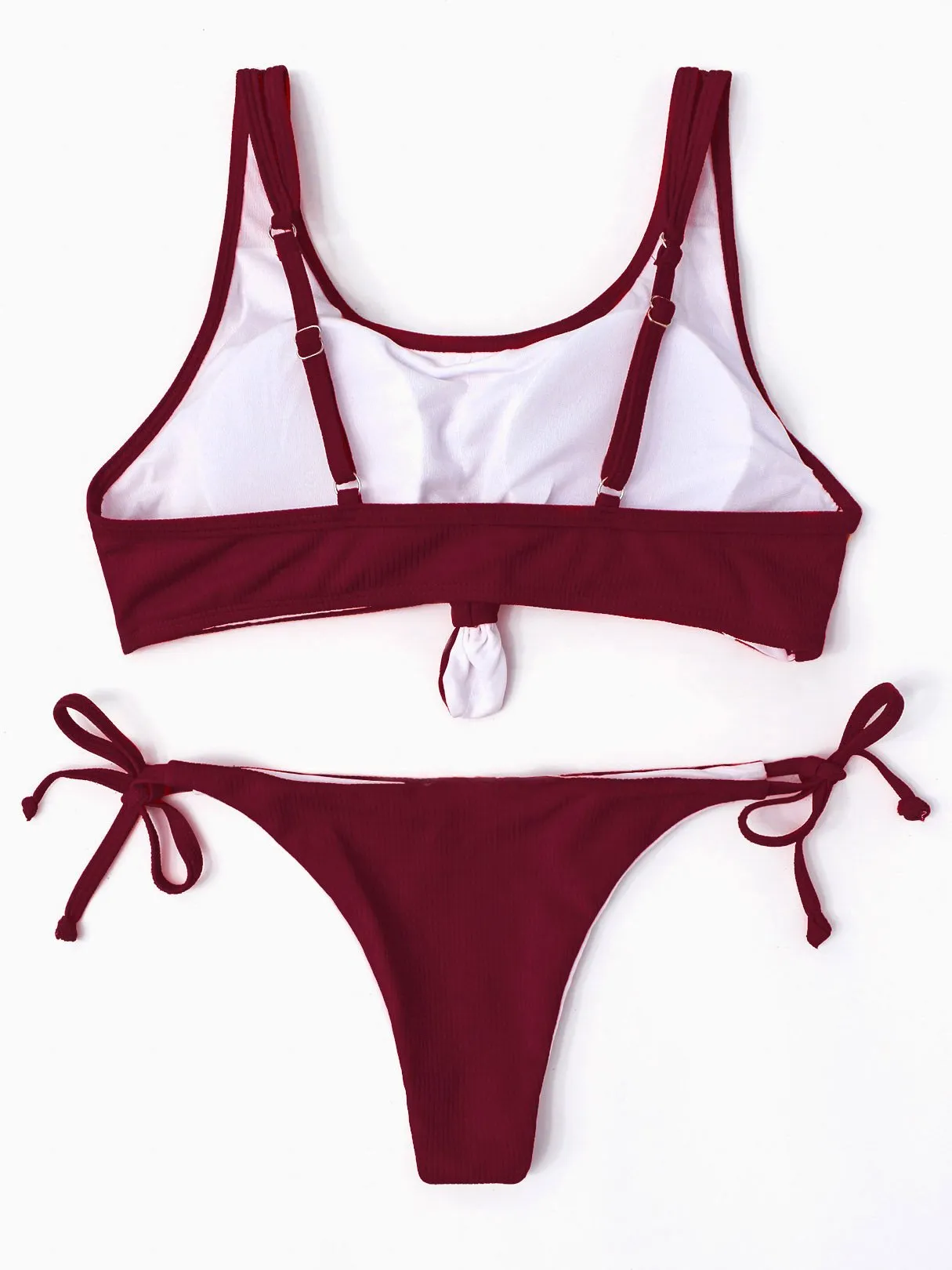 Wholesale Sleeveless Plain Spaghetti Strap Bikini Set